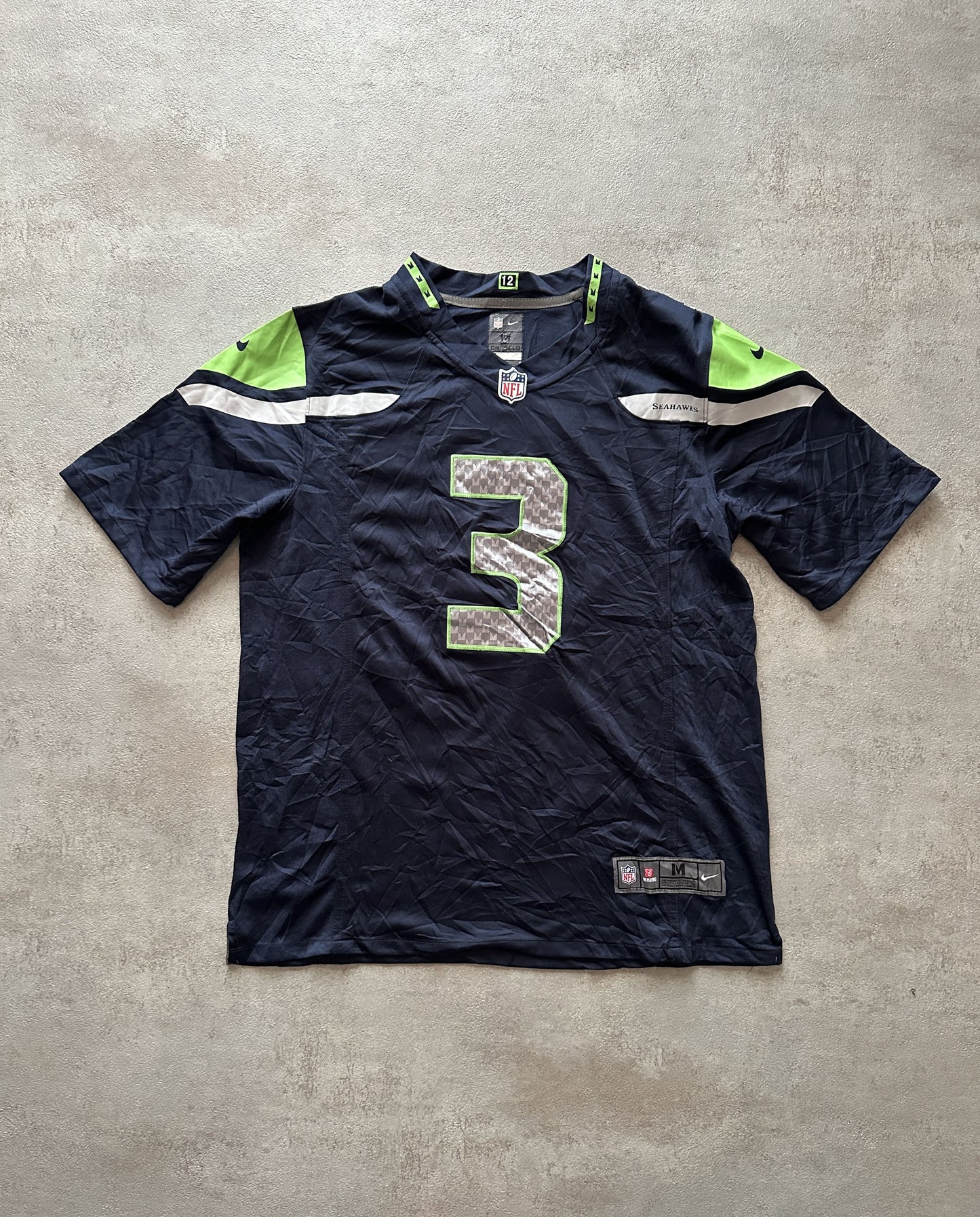 NIKE SEATTLE SEAHAWKS RUSSELL WILSON JERSEY - MEDIUM