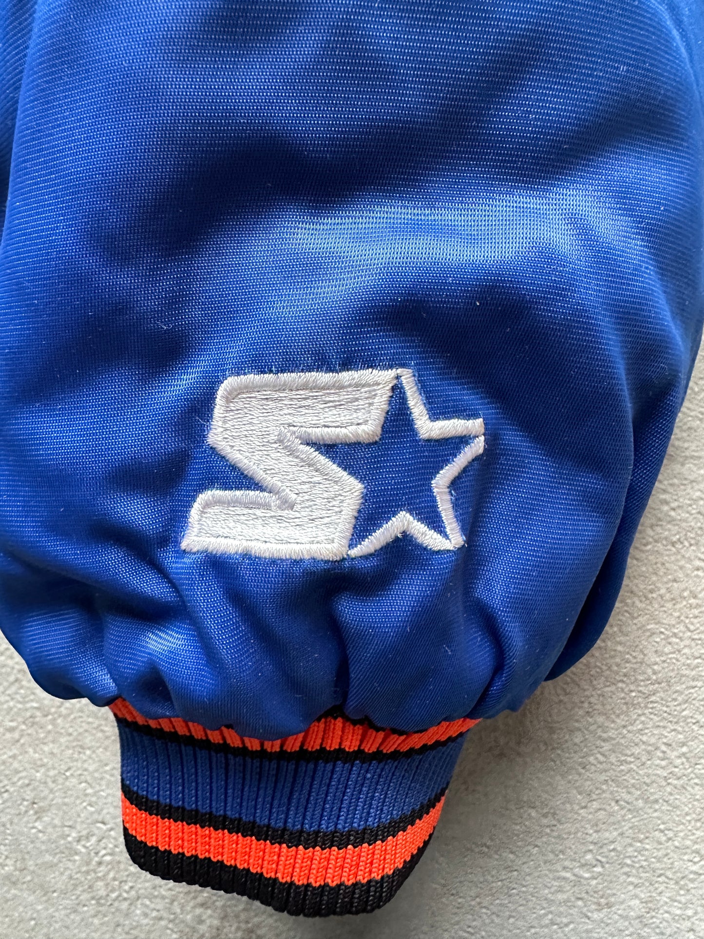 VINTAGE STARTER NEW YORK METS SATIN JACKET - MEDIUM