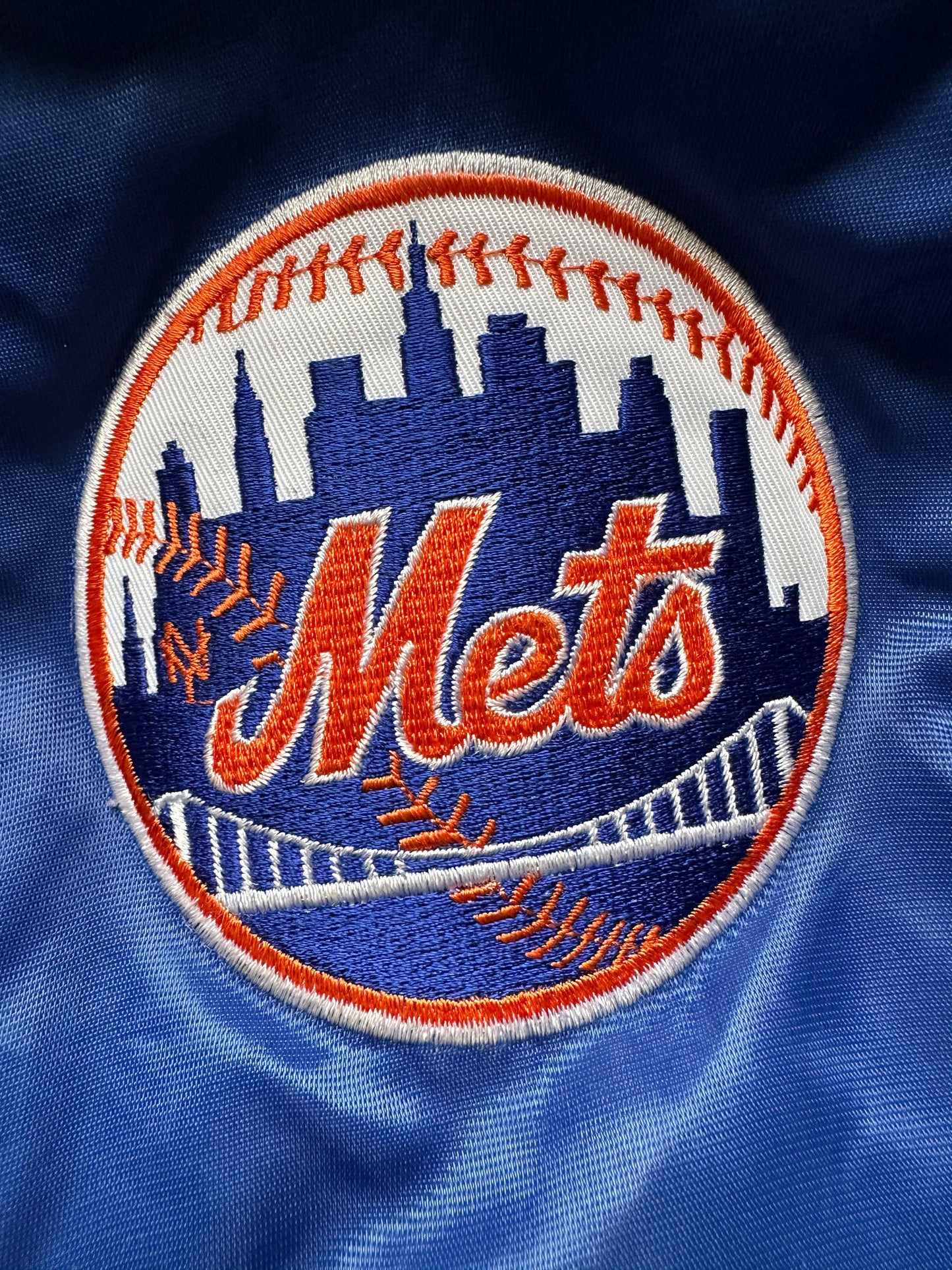 VINTAGE STARTER NEW YORK METS SATIN JACKET - MEDIUM