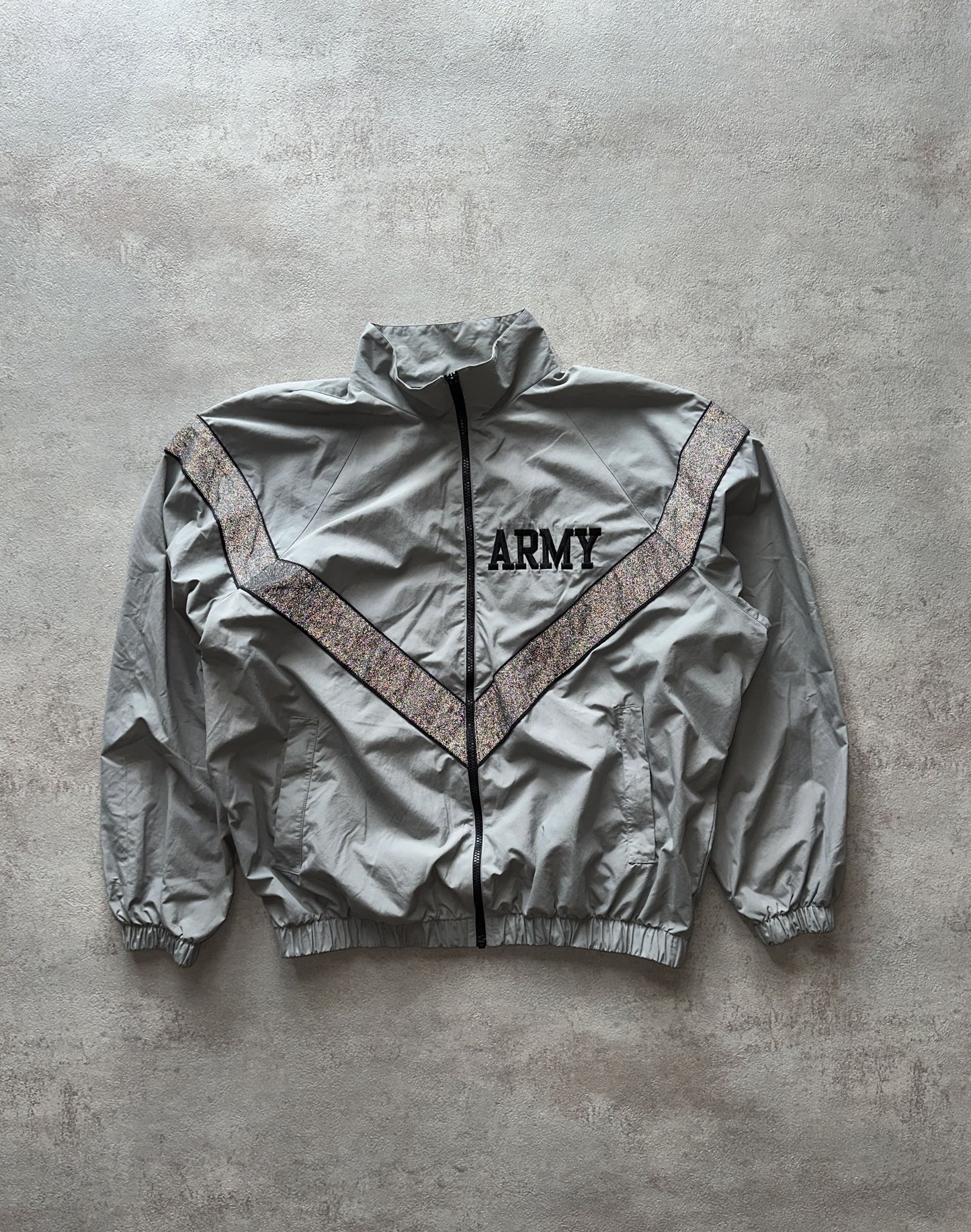 US ARMY IPFU REFLECTIVE TRACK JACKET - LARGE