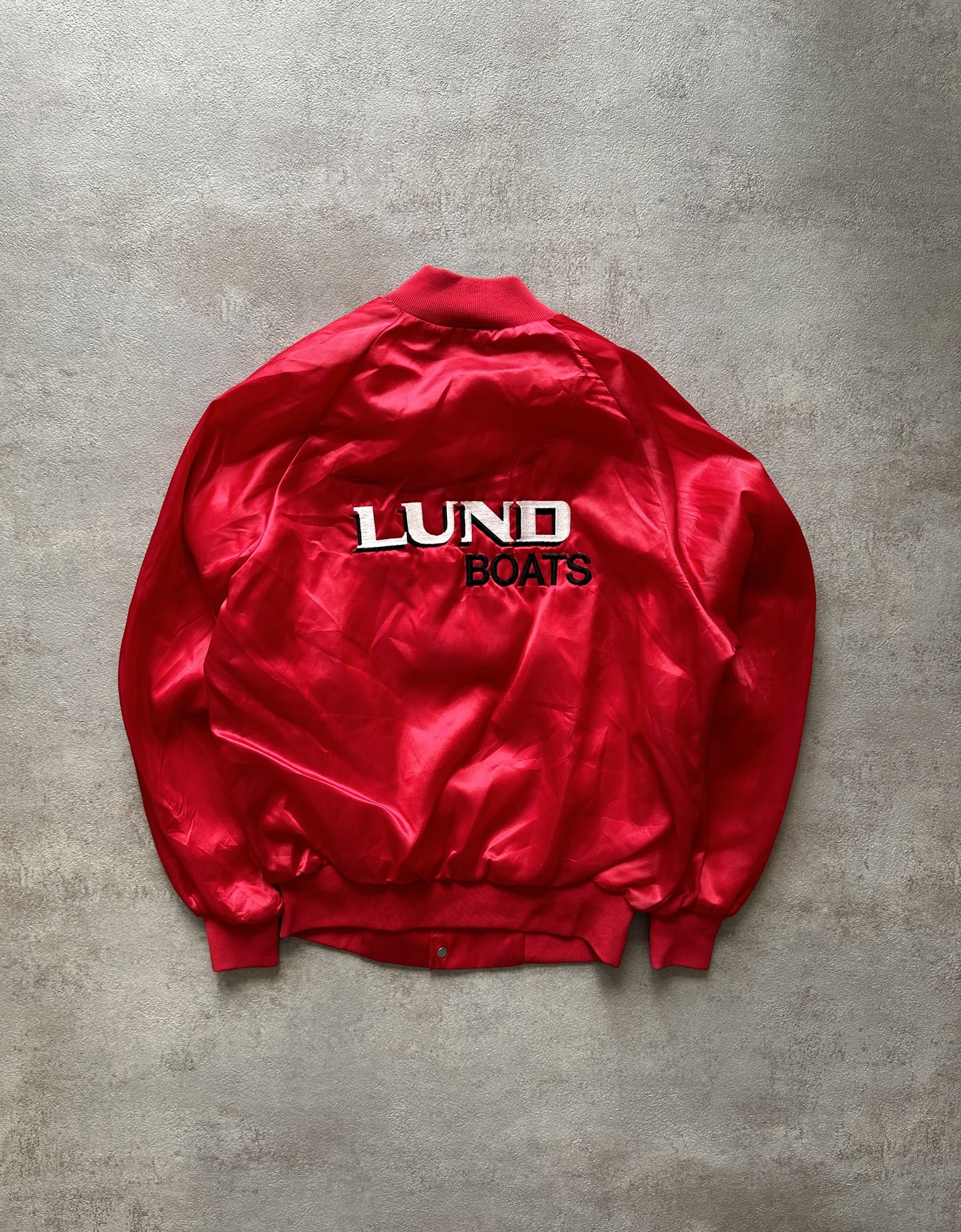 VINTAGE LUND BOATS SATIN JACKET - MEDIUM