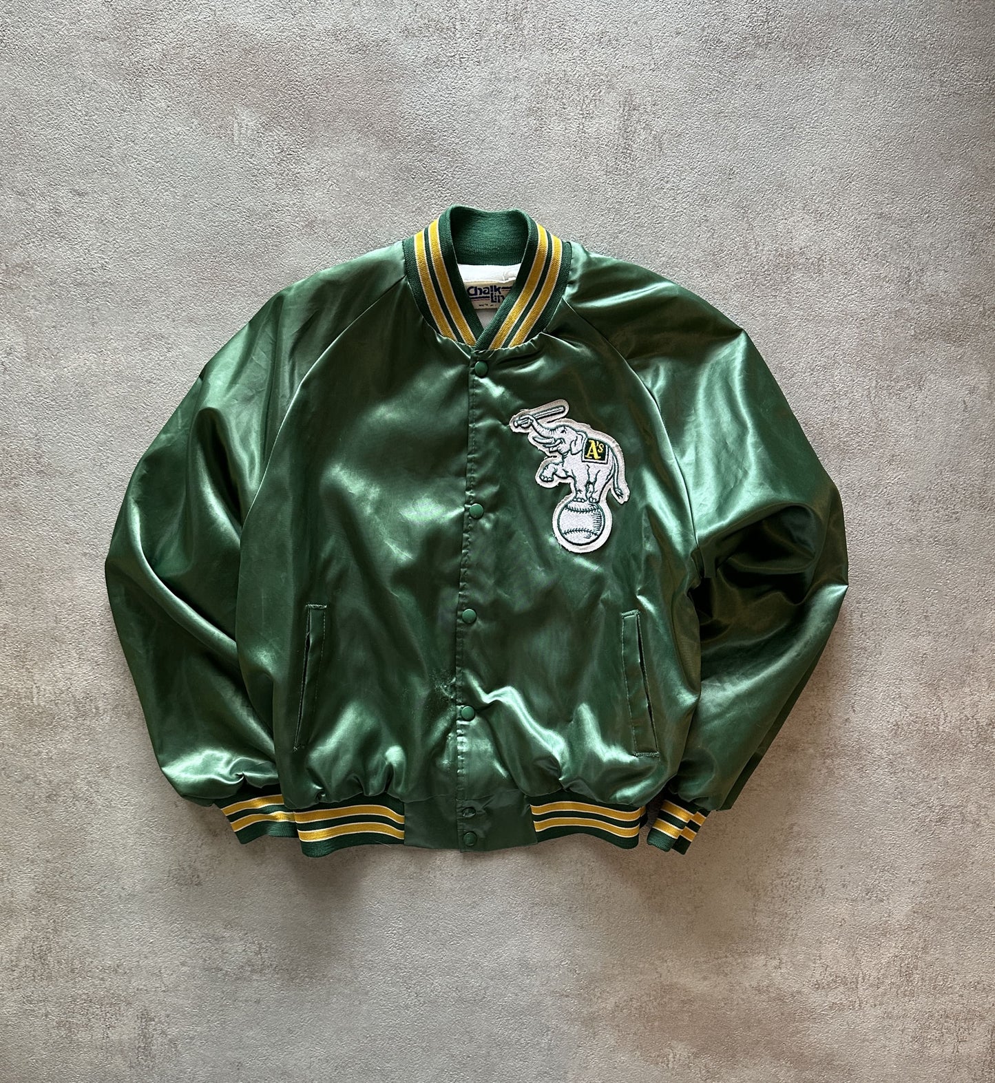 VINTAGE CHALK LINE OAKLAND ATHLETICS SATIN JACKET - LARGE
