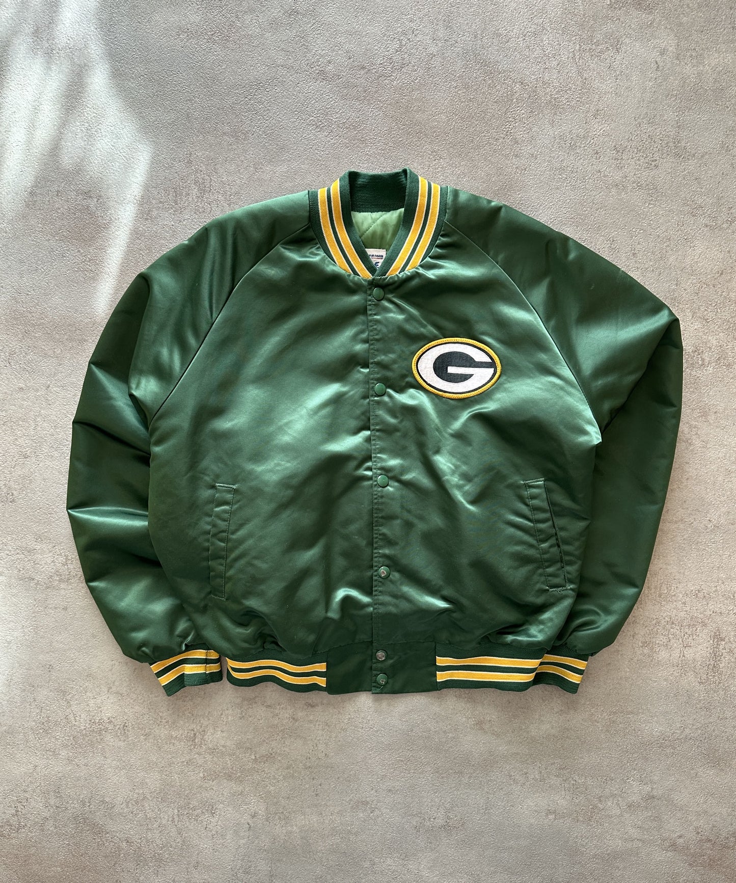 VINTAGE CHALK LINE GREENBAY PACKERS SATIN JACKET - LARGE