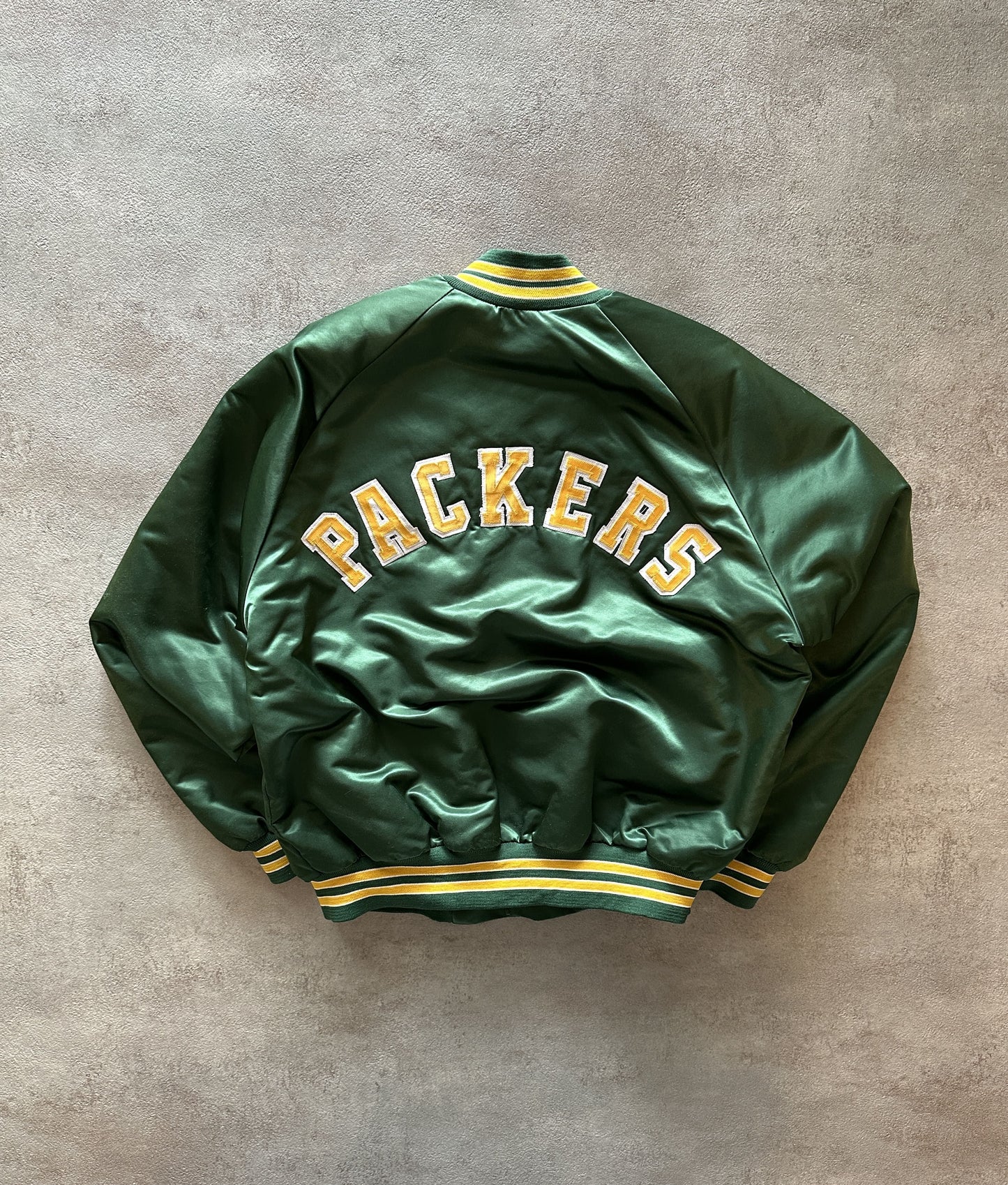 VINTAGE CHALK LINE GREENBAY PACKERS SATIN JACKET - LARGE