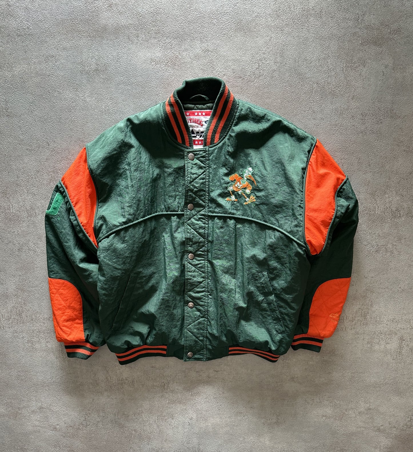 VINTAGE NUTMEG MIAMI HURRICANES JACKET - LARGE