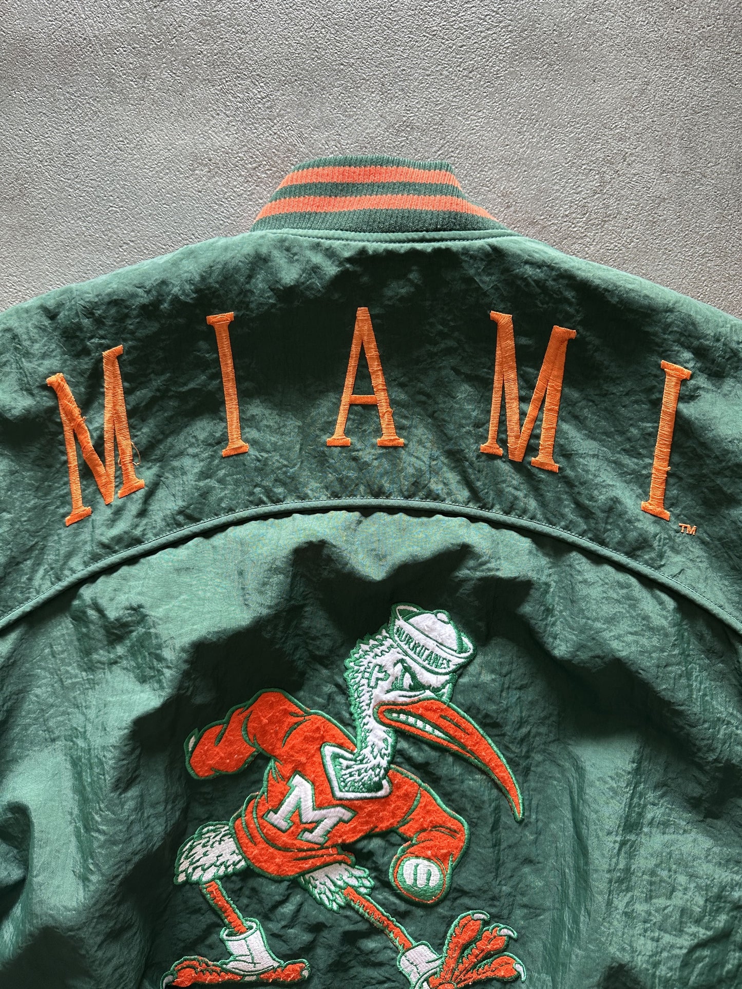 VINTAGE NUTMEG MIAMI HURRICANES JACKET - LARGE