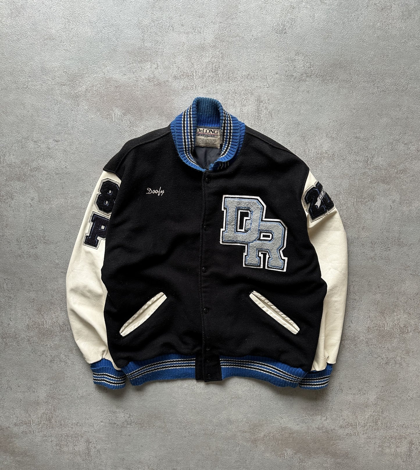 VINTAGE 2003 DELONG VARSITY JACKET - XXLARGE