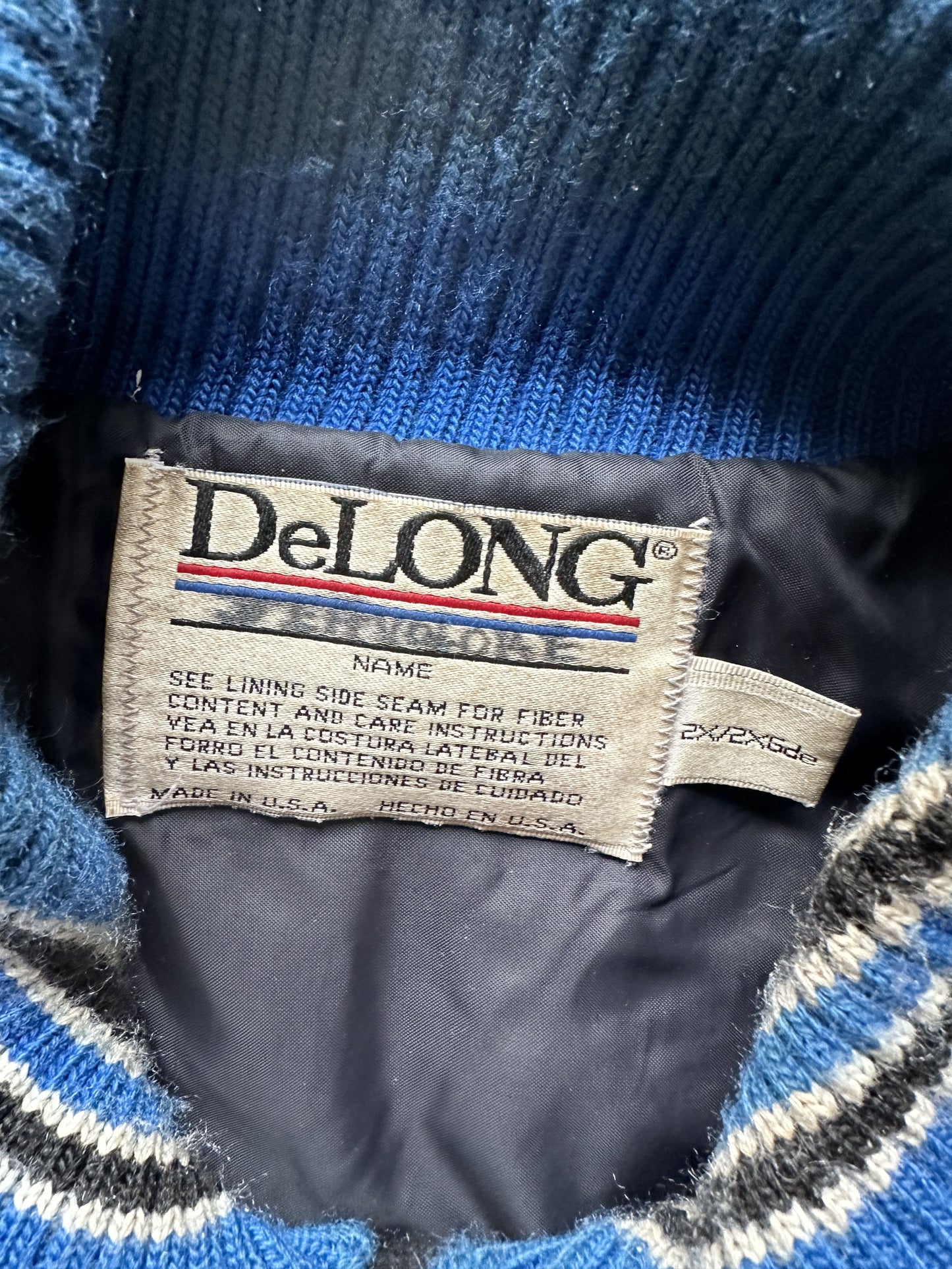 VINTAGE 2003 DELONG VARSITY JACKET - XXLARGE