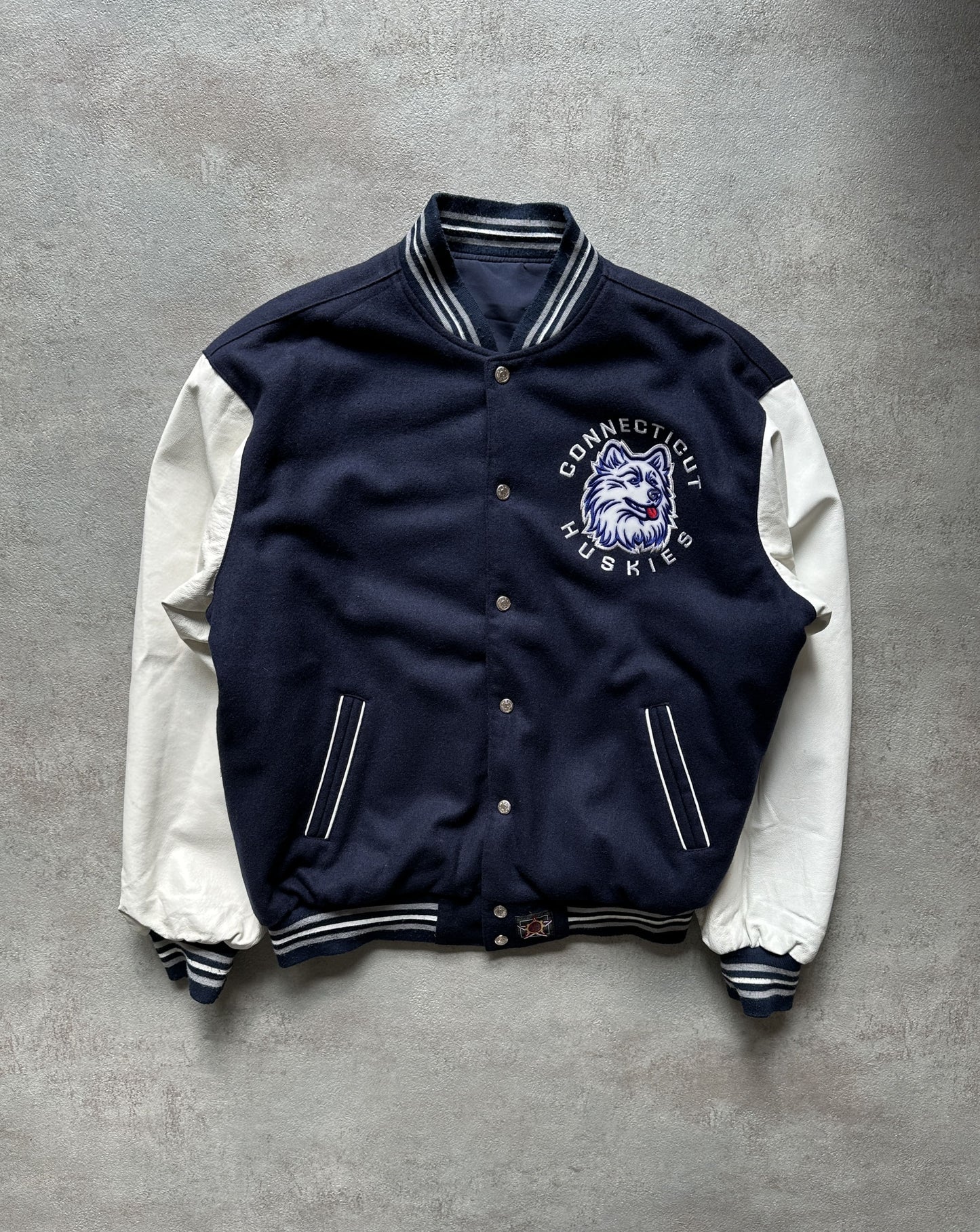 VINTAGE JH DESIGN UCONN UNIVERSITY REVERSIBLE JACKET - XLARGE