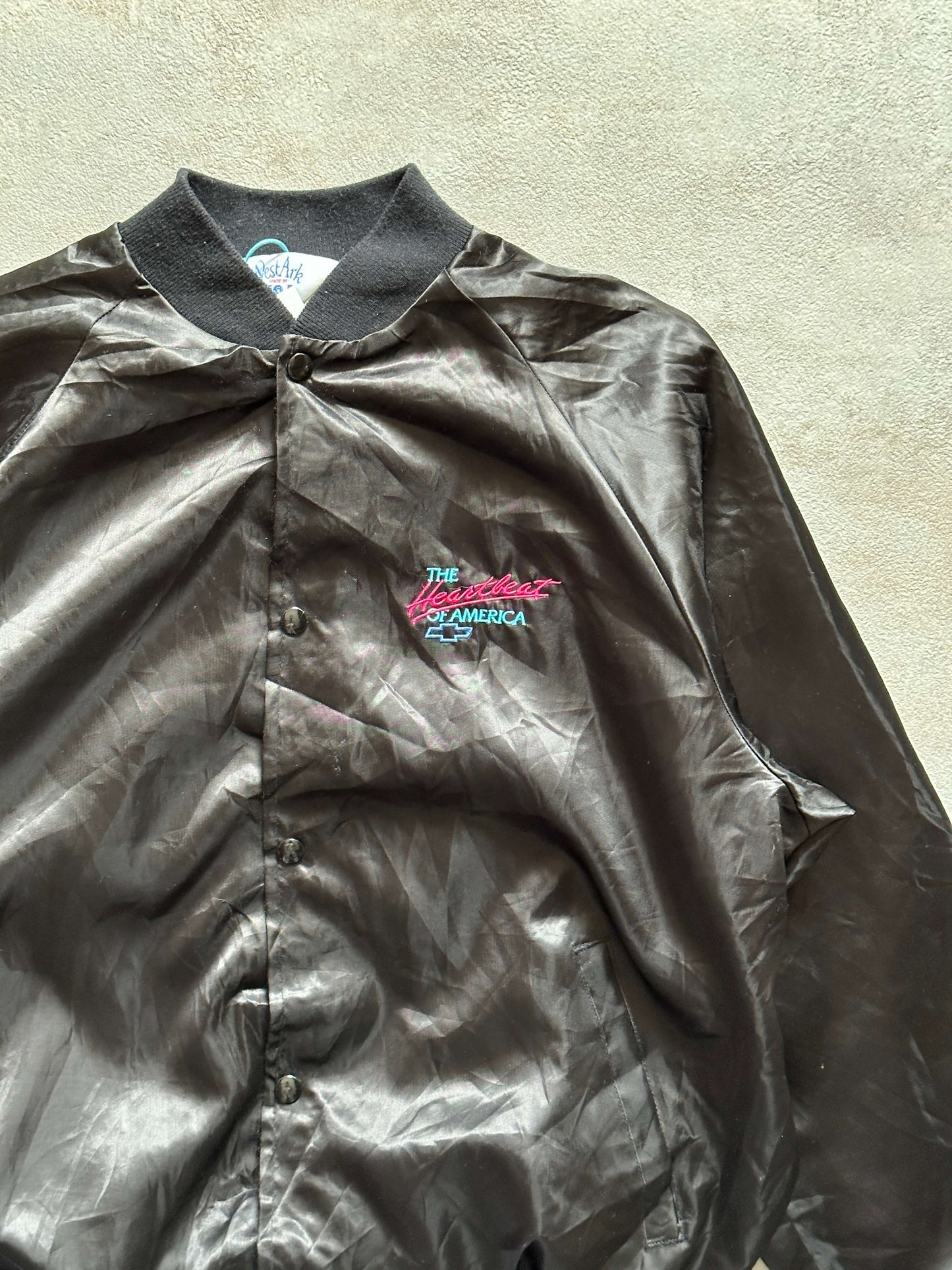 VINTAGE CHEVROLET SATIN JACKET - LARGE