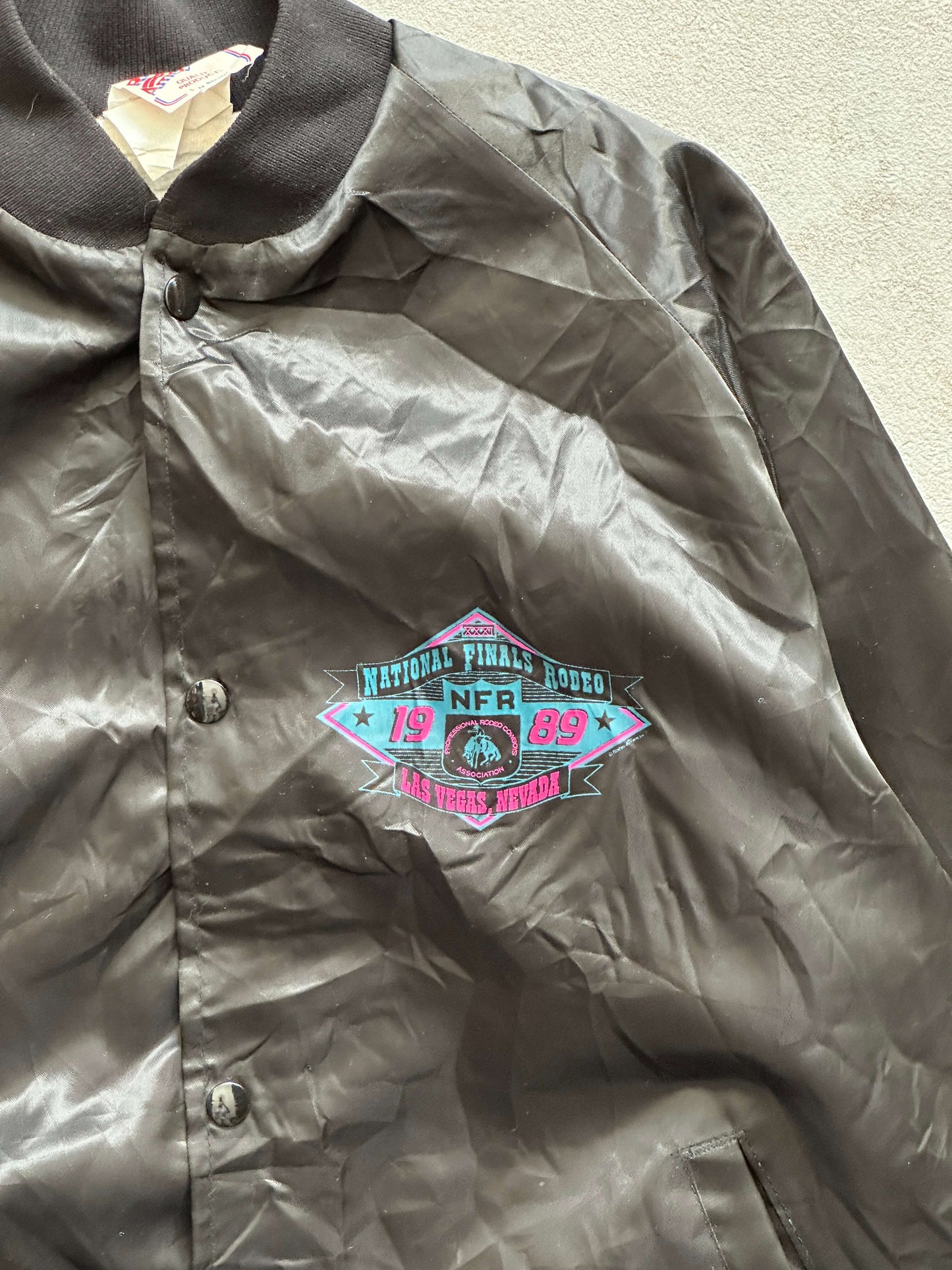 VINTAGE 1989 RODEO SATIN JACKET - LARGE