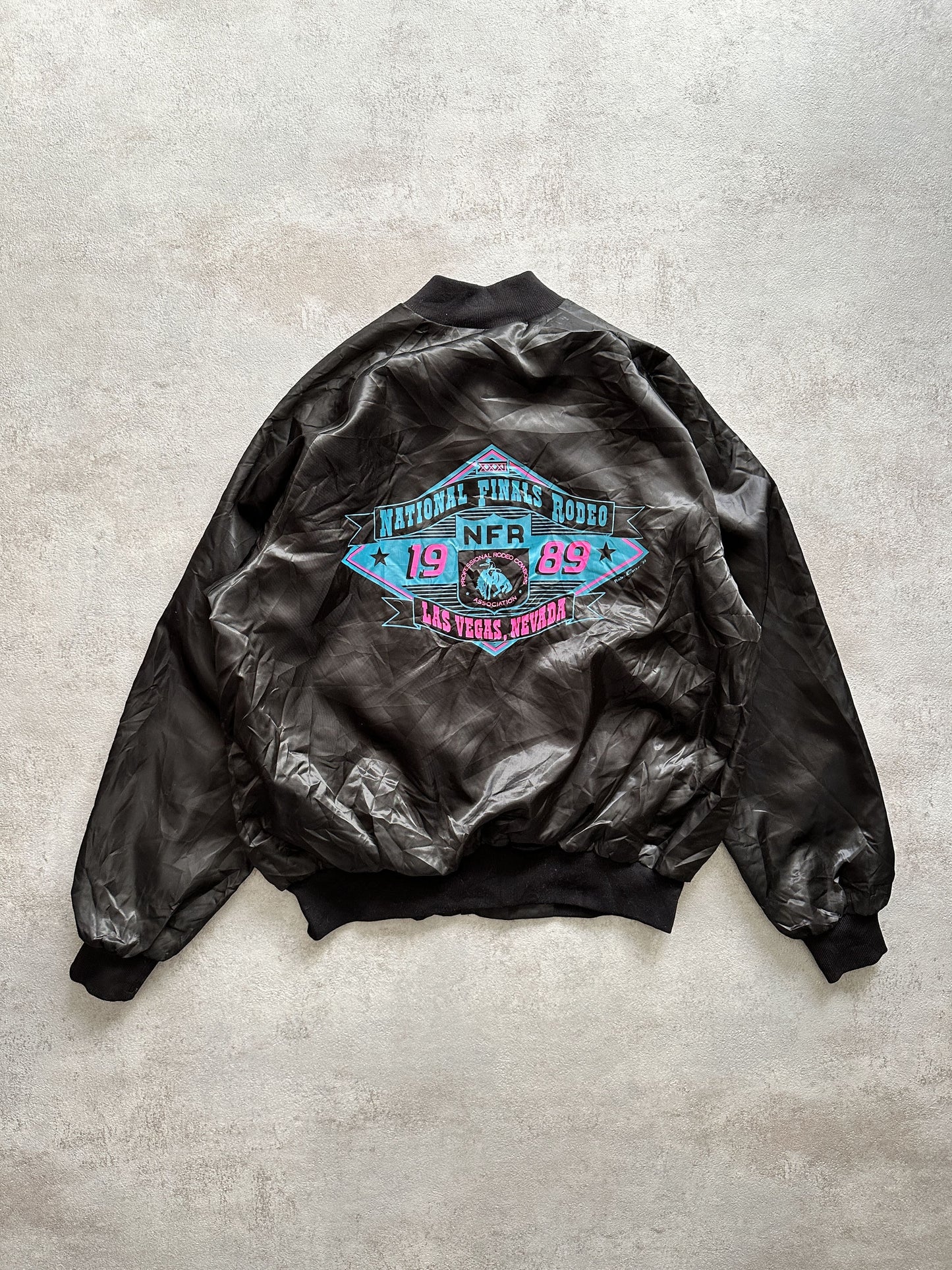VINTAGE 1989 RODEO SATIN JACKET - LARGE