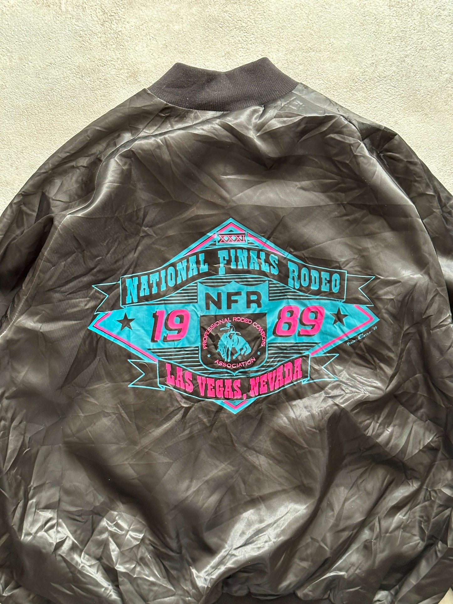 VINTAGE 1989 RODEO SATIN JACKET - LARGE