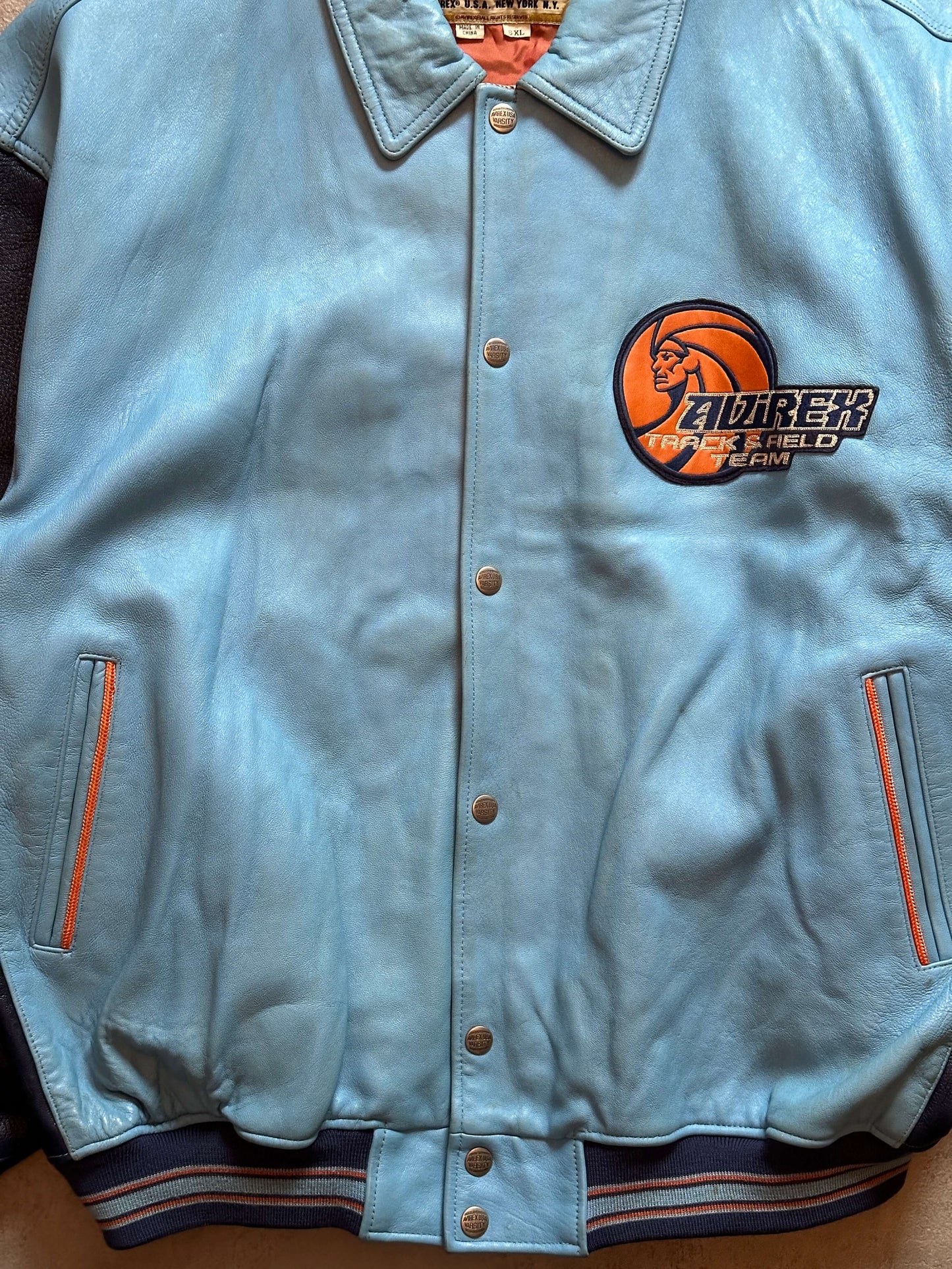 VINTAGE AVIREX LEATHER JACKET - 6XLarge