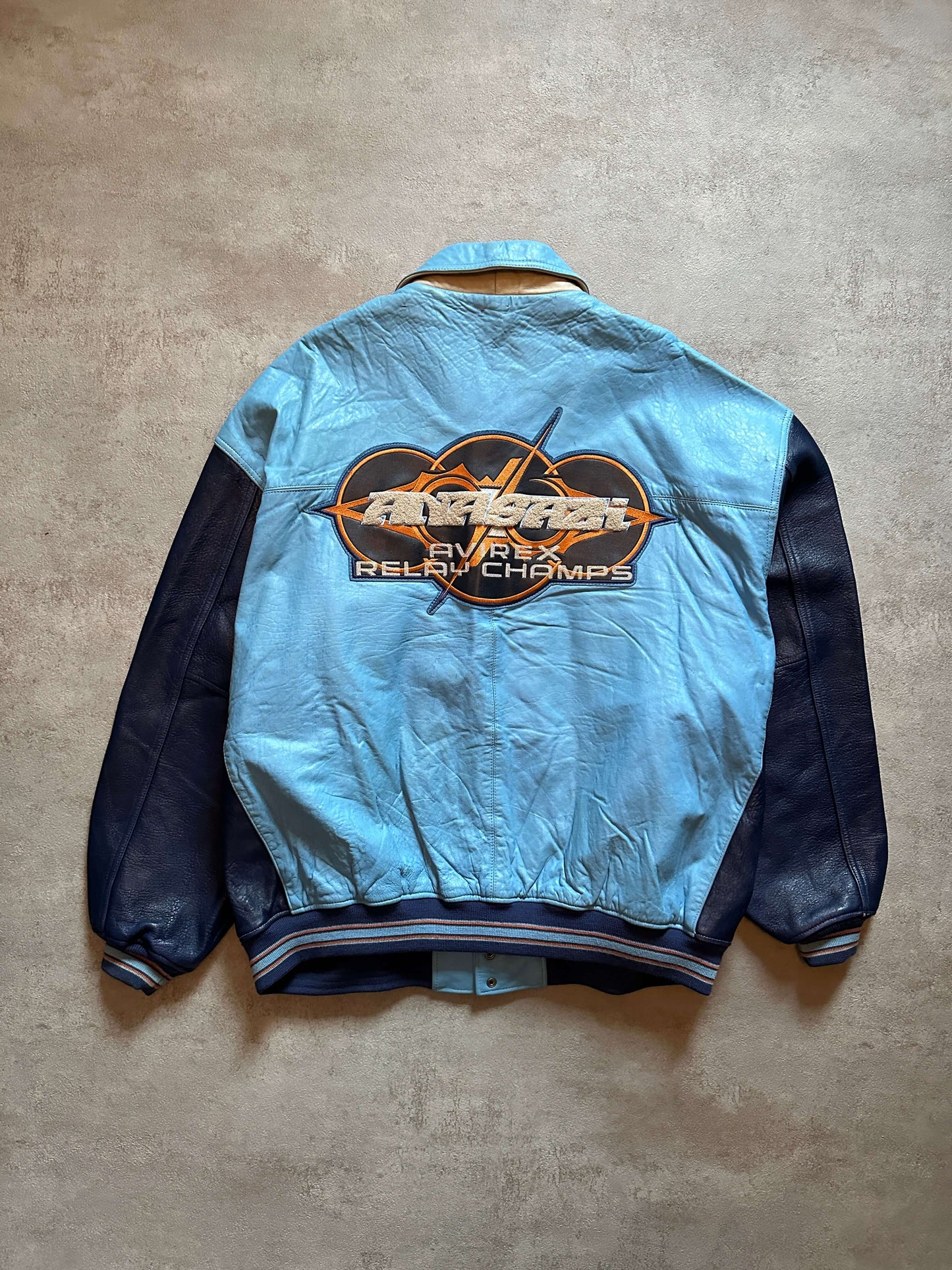 VINTAGE AVIREX LEATHER JACKET - 6XLarge