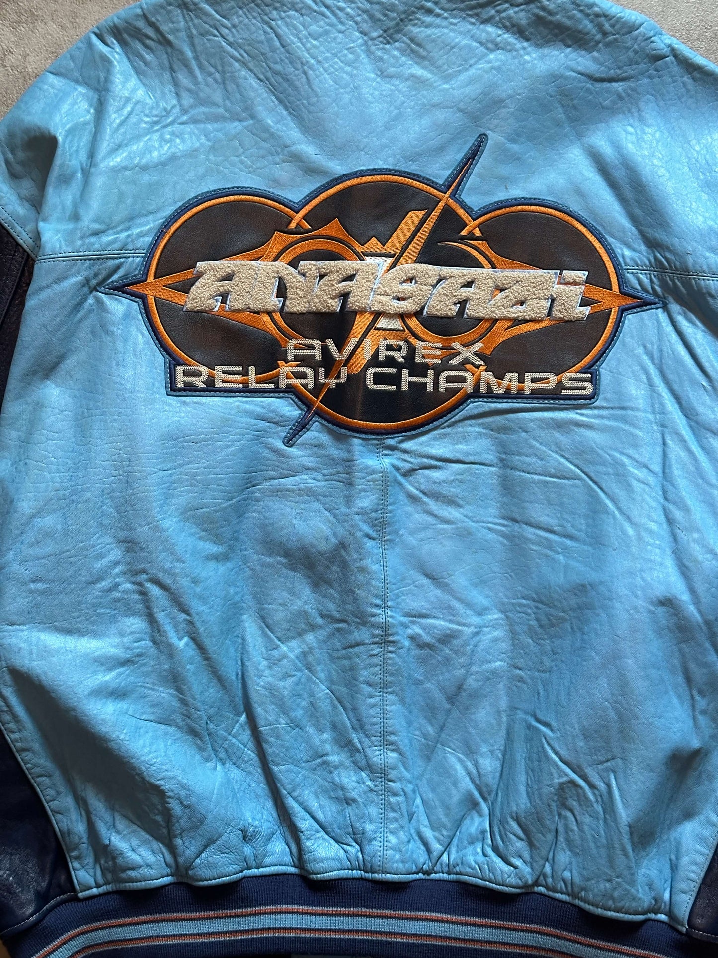 VINTAGE AVIREX LEATHER JACKET - 6XLarge