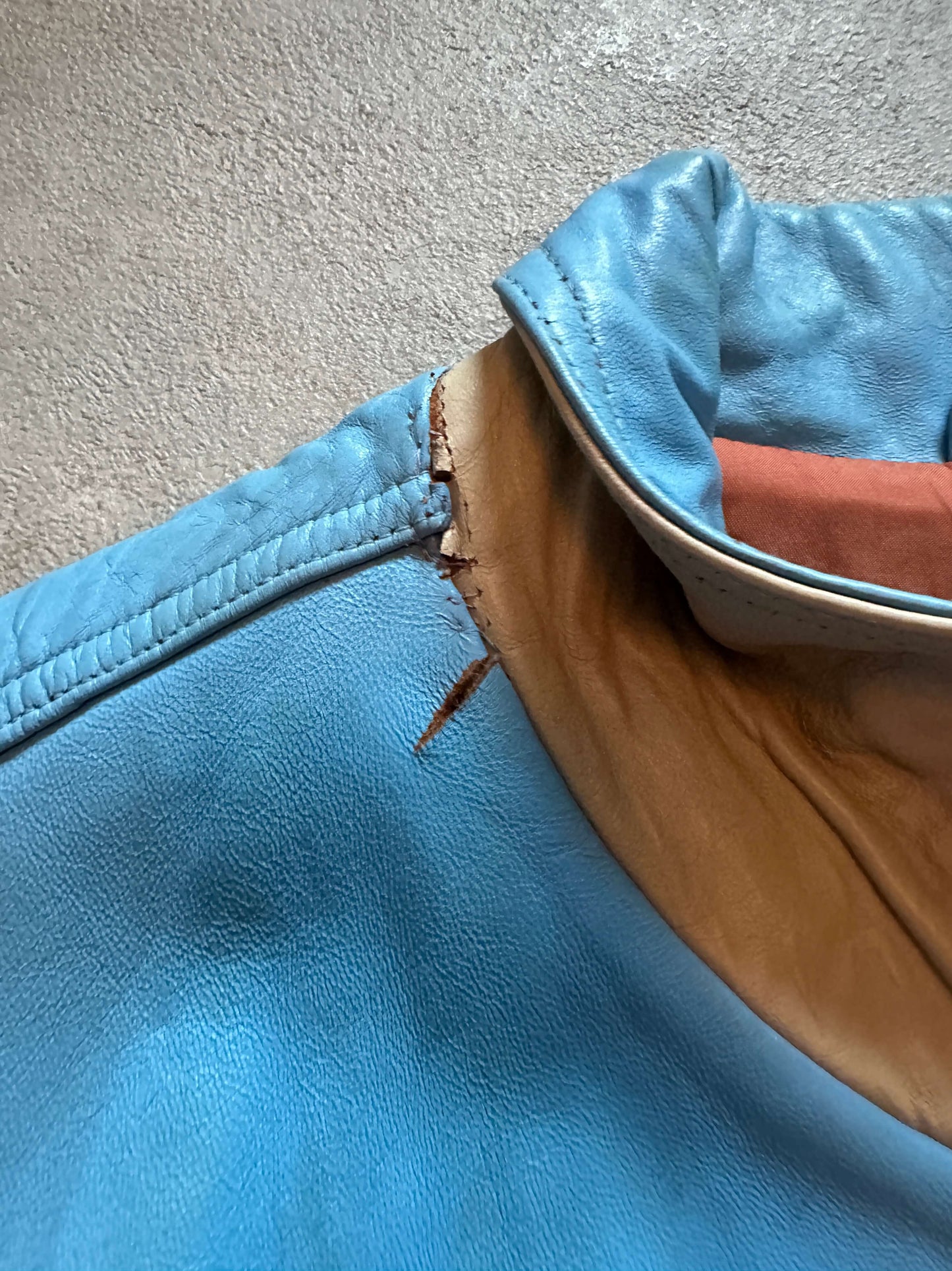 VINTAGE AVIREX LEATHER JACKET - 6XLarge