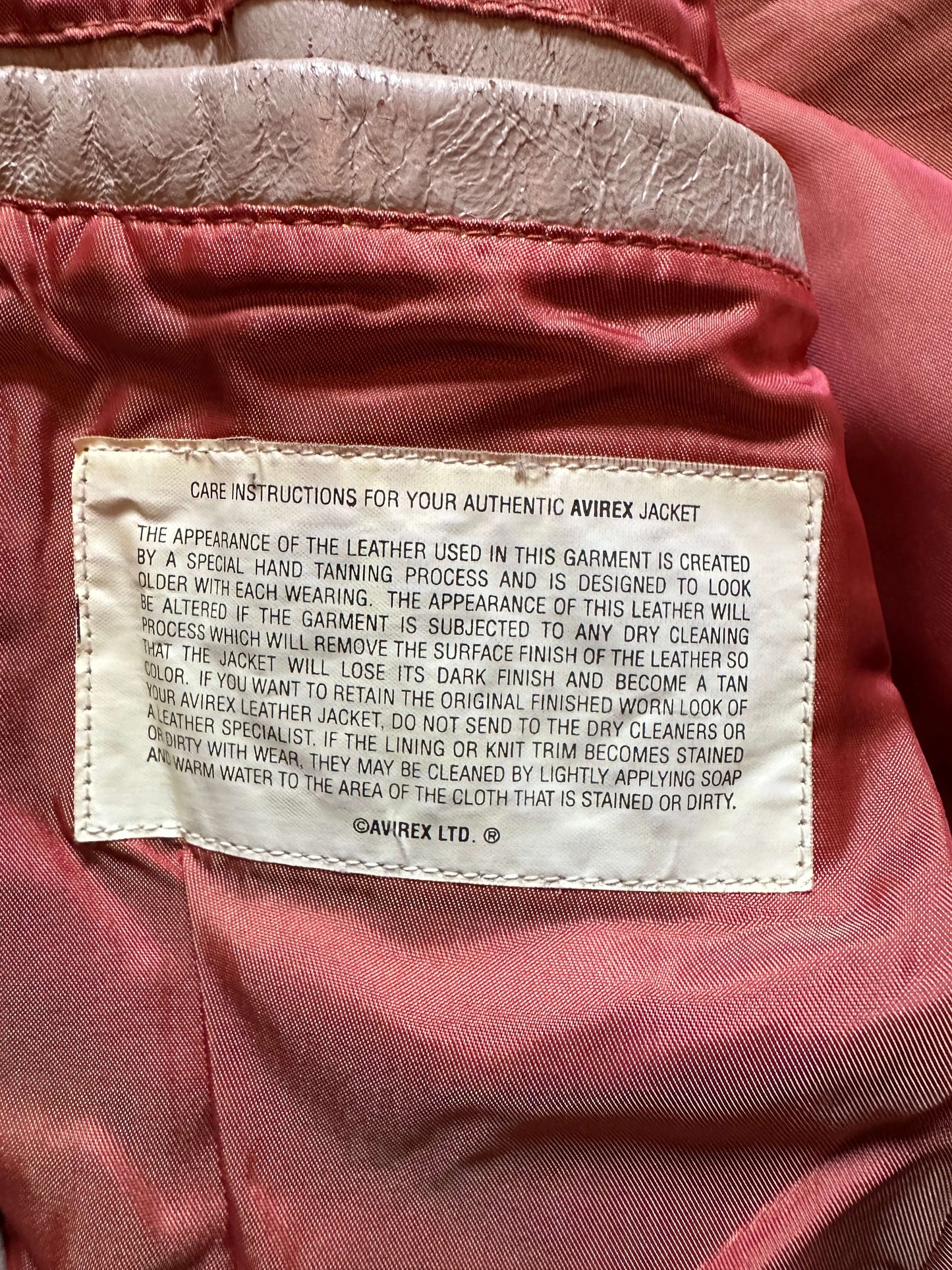 VINTAGE AVIREX LEATHER JACKET - 6XLarge