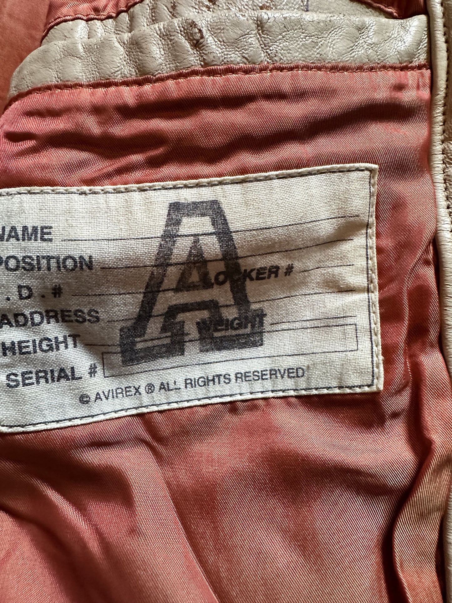 VINTAGE AVIREX LEATHER JACKET - 6XLarge