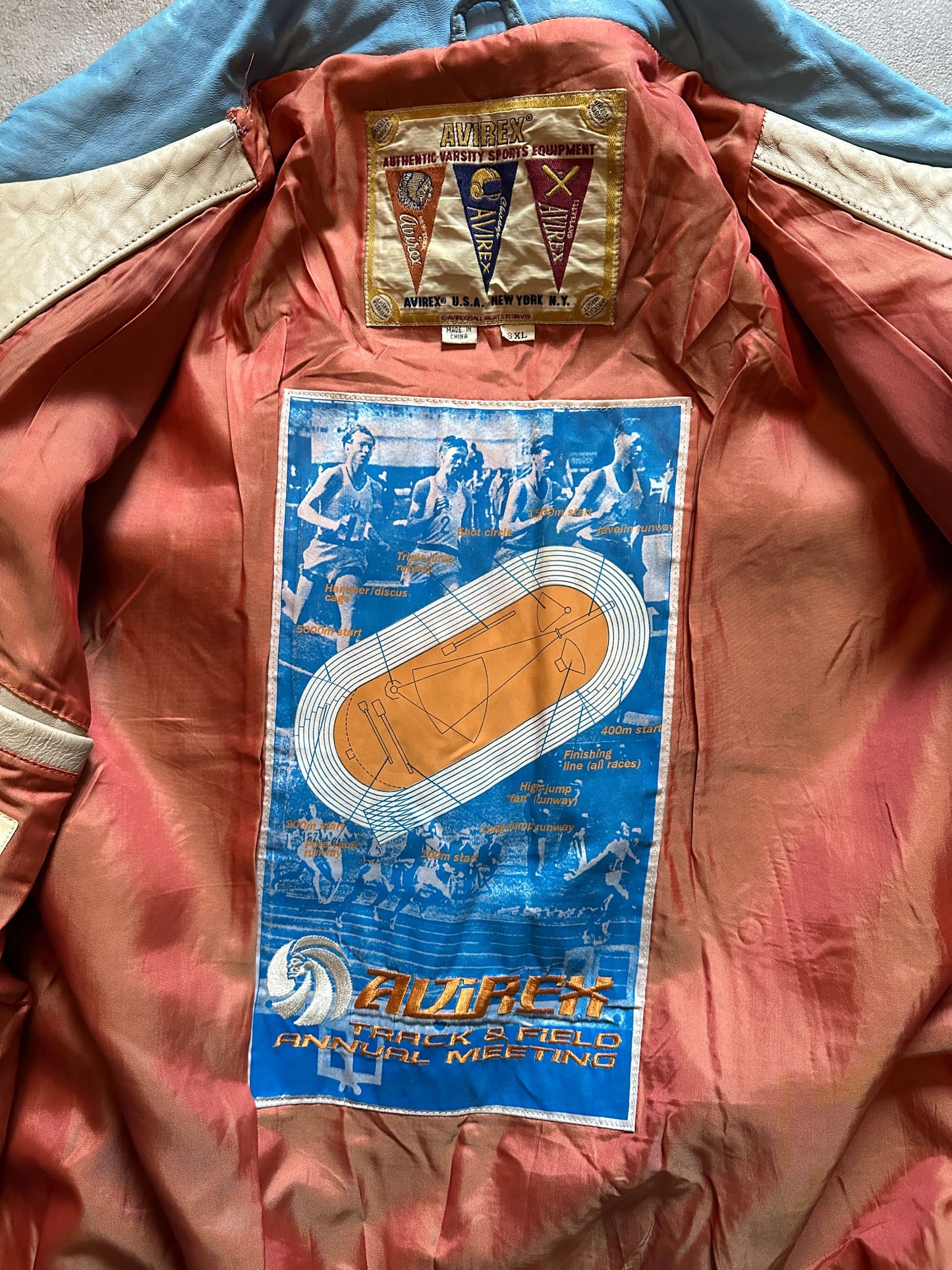 VINTAGE AVIREX LEATHER JACKET - 6XLarge