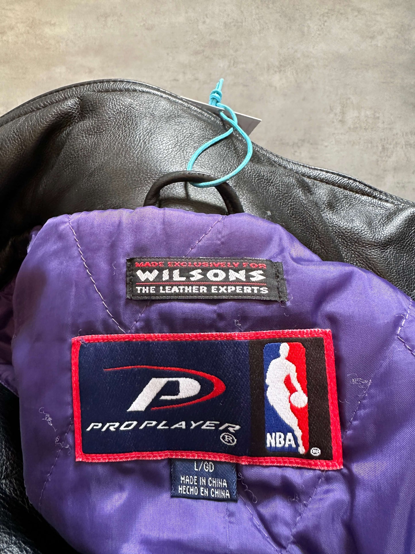 VINTAGE UTAH JAZZ LEATHER JACKET - LARGE