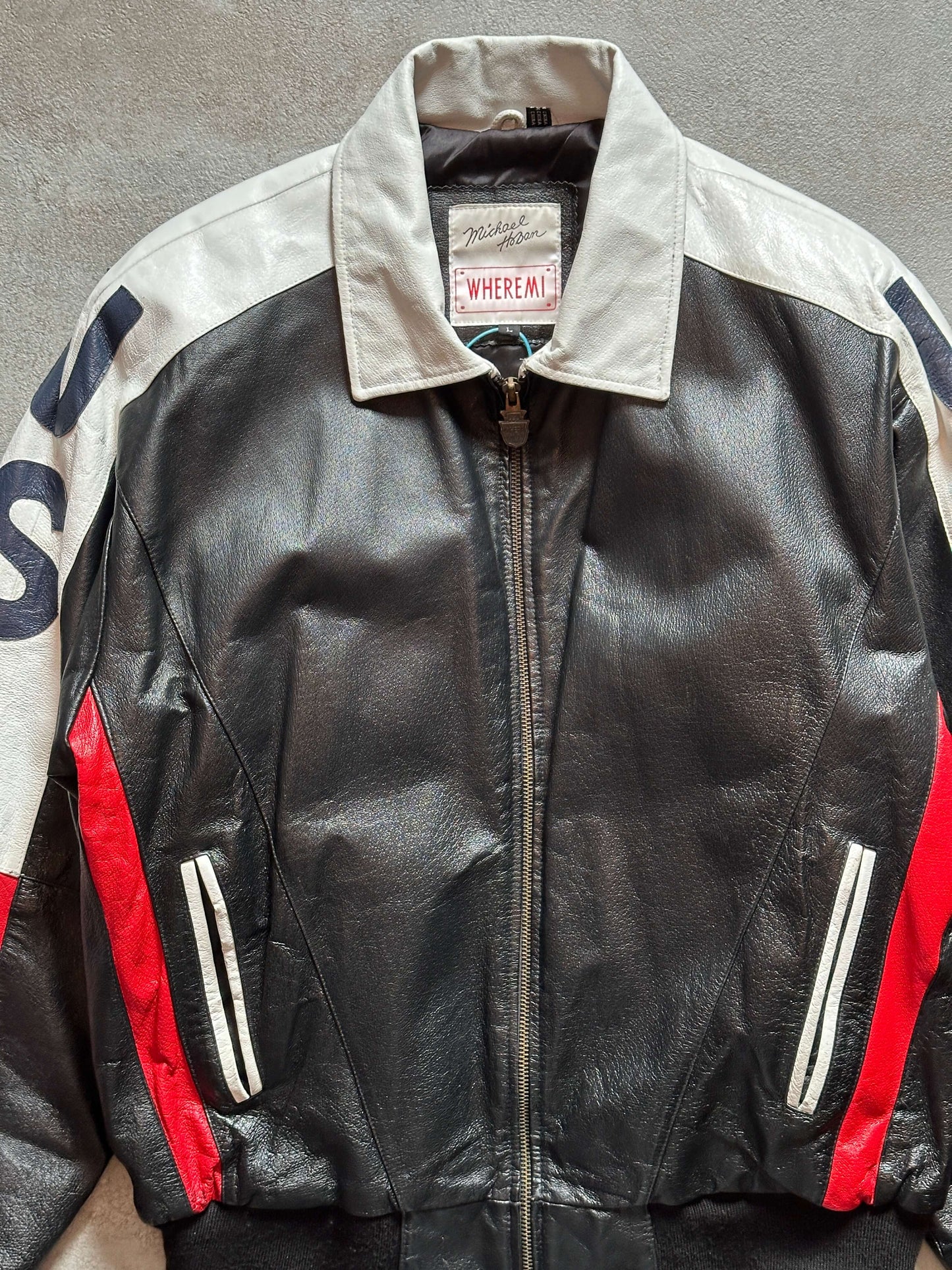 VINTAGE USA LEATHER JACKET - MEDIUM