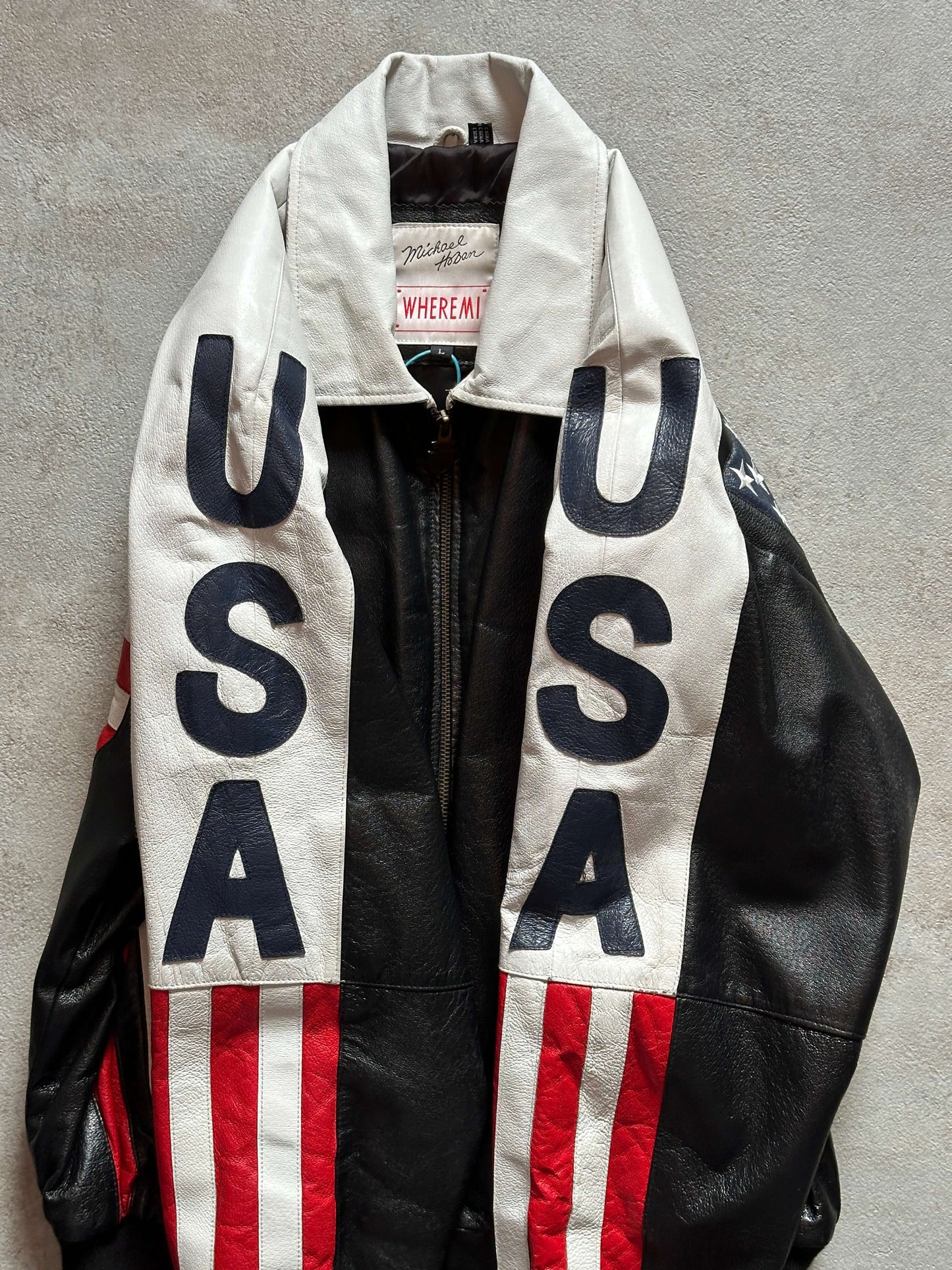 VINTAGE USA LEATHER JACKET - MEDIUM