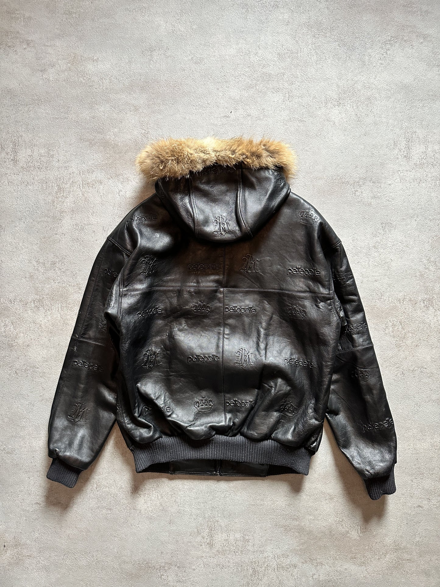 VINTAGE PELLEPELLE FUR LEATHER JACKET - LARGE
