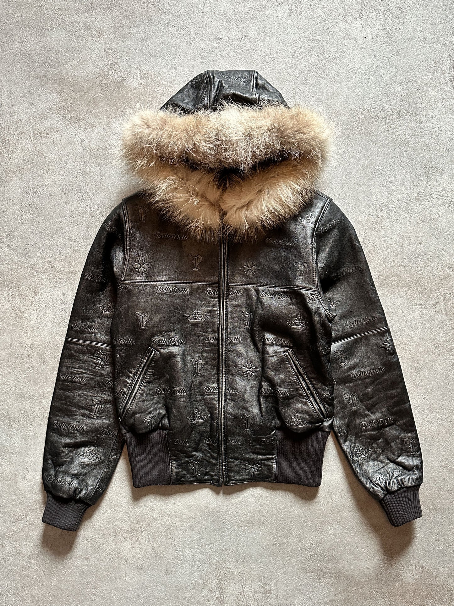 VINTAGE PELLEPELLE FUR LEATHER JACKET - XSMALL