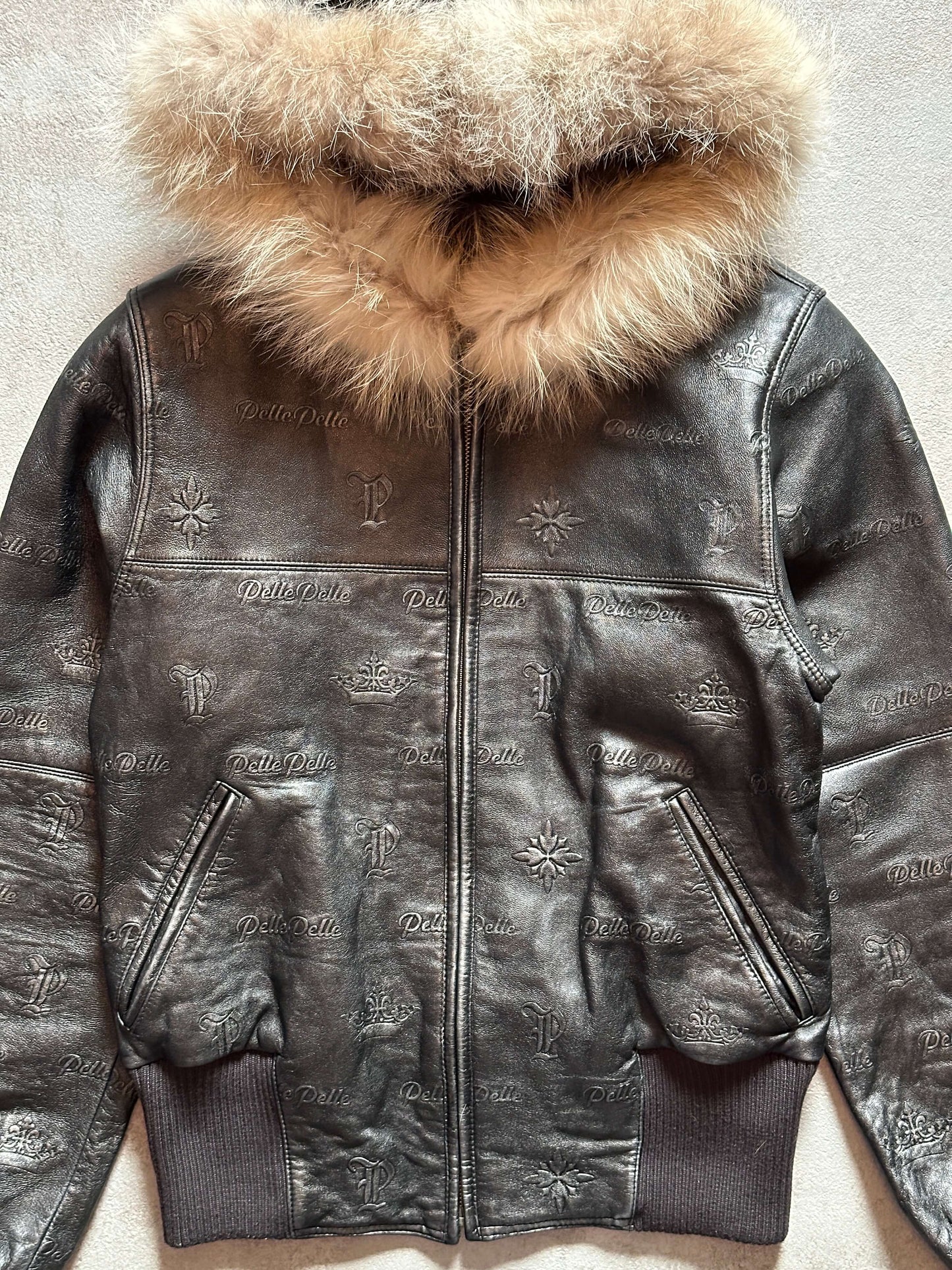 VINTAGE PELLEPELLE FUR LEATHER JACKET - XSMALL
