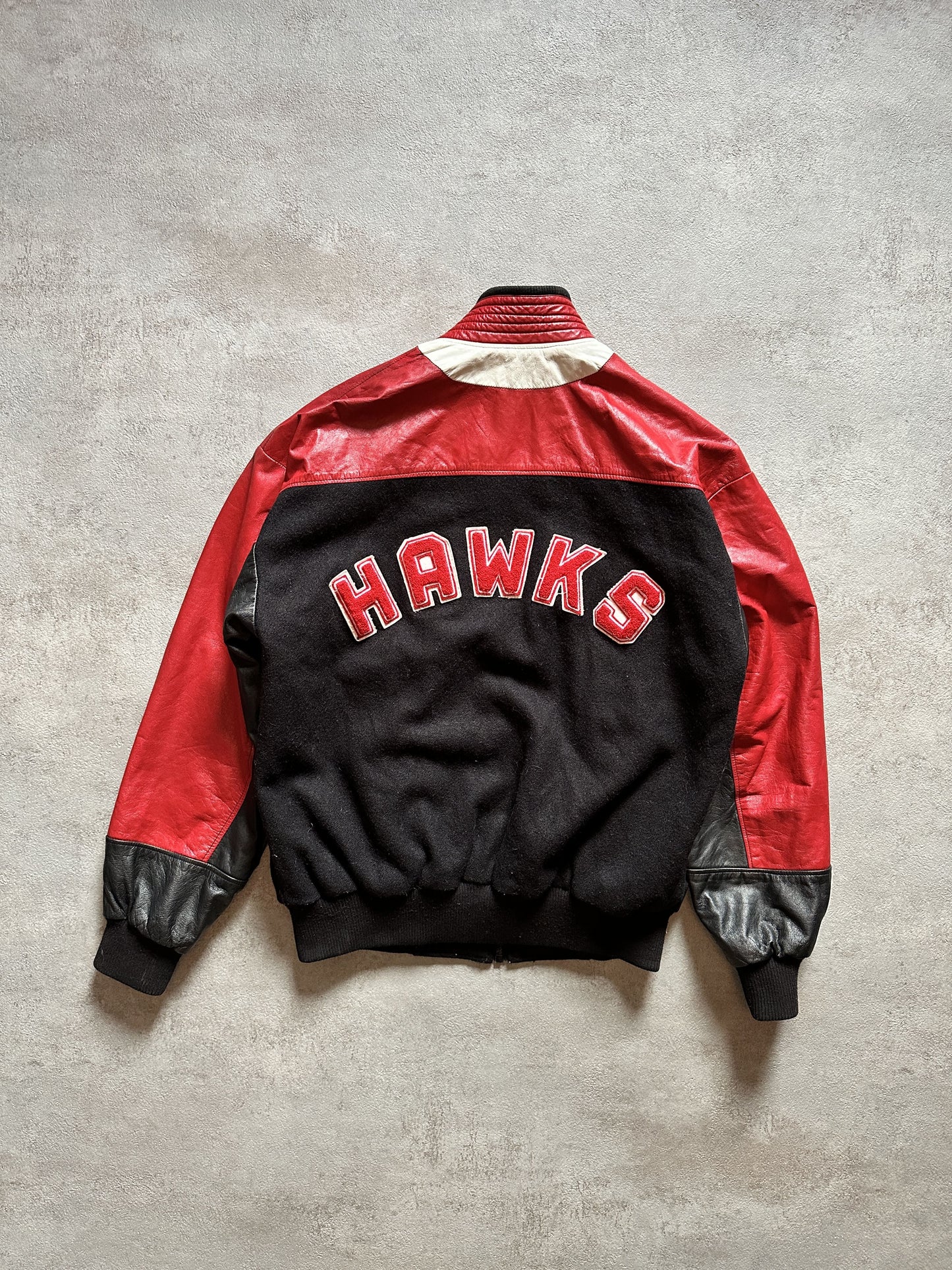 VINTAGE WESTON HAWKS VARSITY JACKET - MEDIUM