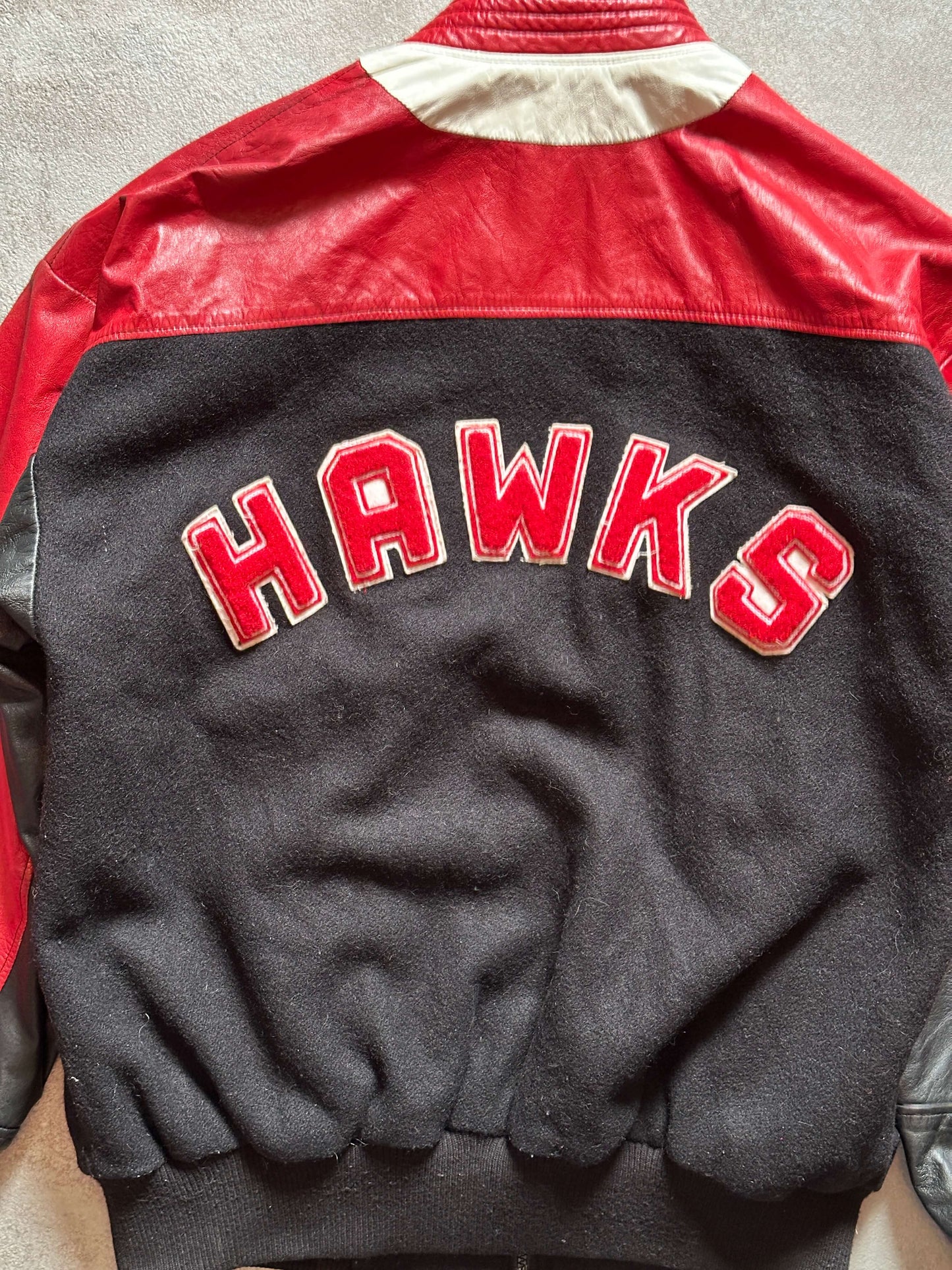 VINTAGE WESTON HAWKS VARSITY JACKET - MEDIUM