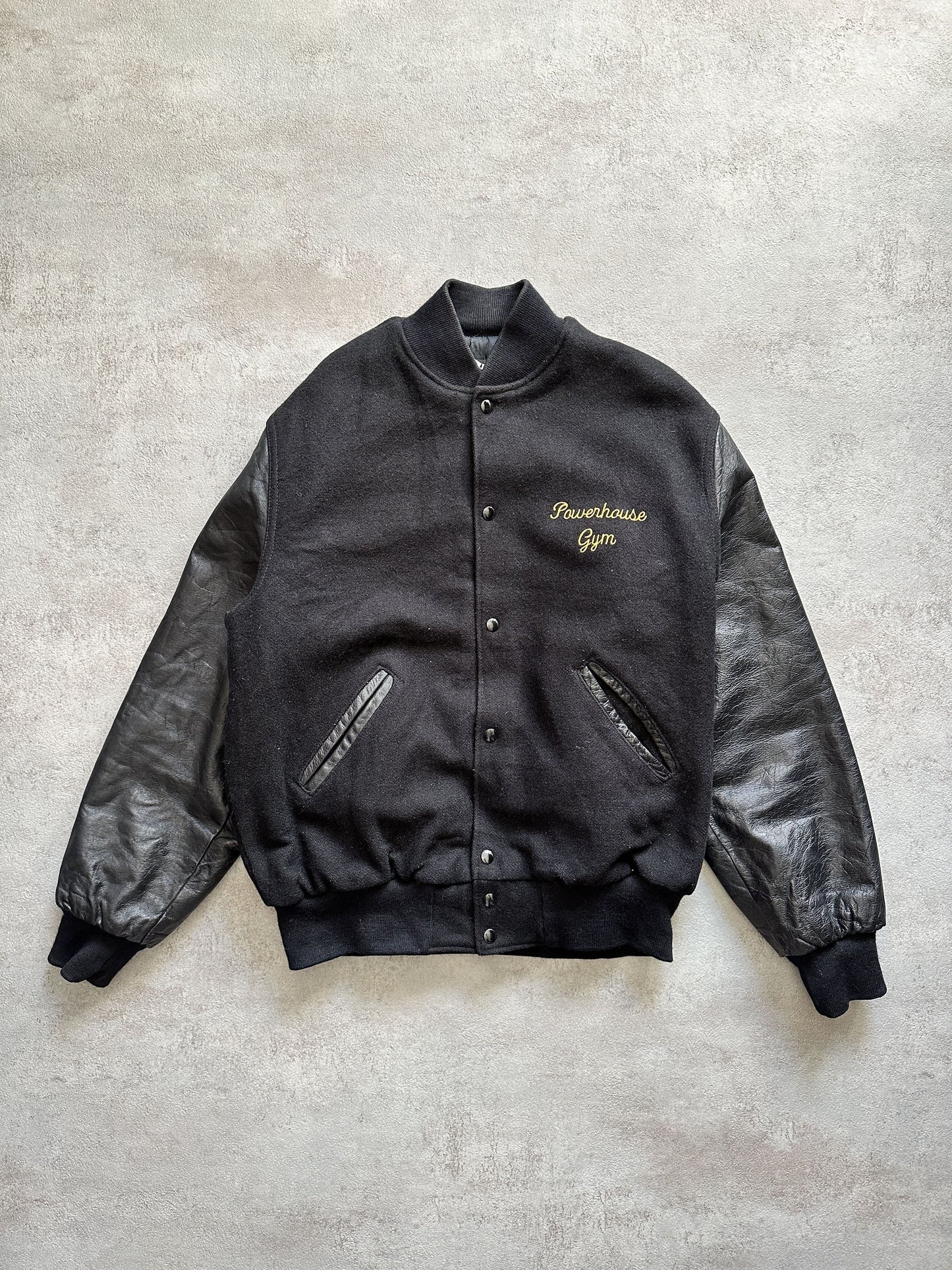VINTAGE POWERHOUSE GYM VARSITY JACKET - LARGE