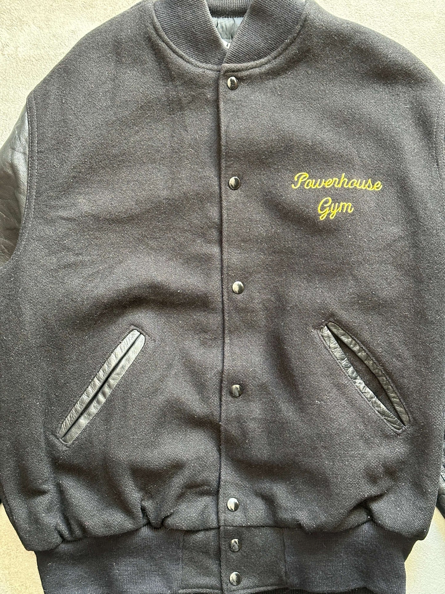 VINTAGE POWERHOUSE GYM VARSITY JACKET - LARGE