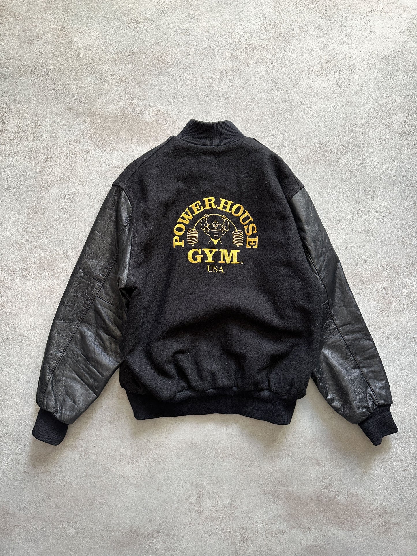 VINTAGE POWERHOUSE GYM VARSITY JACKET - LARGE