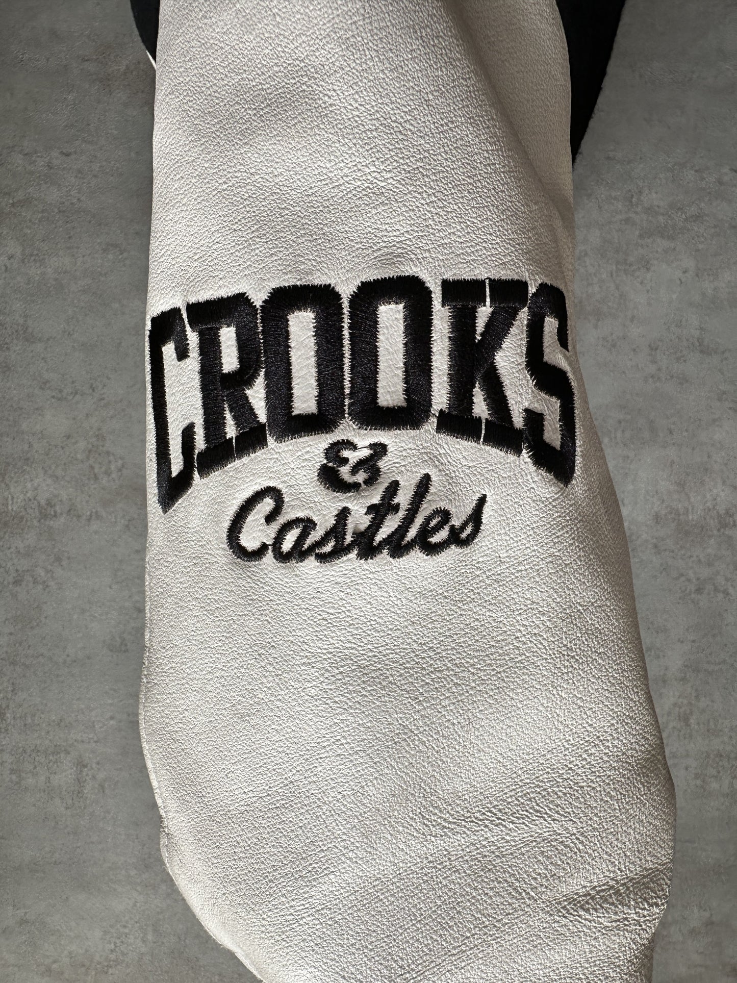 CROOKS & CASTLES STEREO PANDA VARSITY JACKET - SMALL