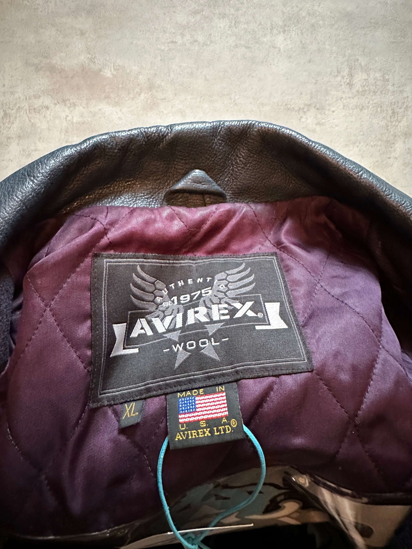VINTAGE AVIREX NYC VARSITY JACKET - XLARGE