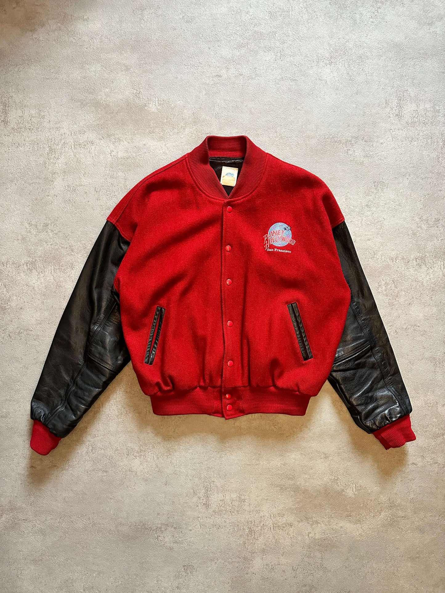 VINTAGE PLANET HOLLYWOOD VARSITY JACKET - LARGE