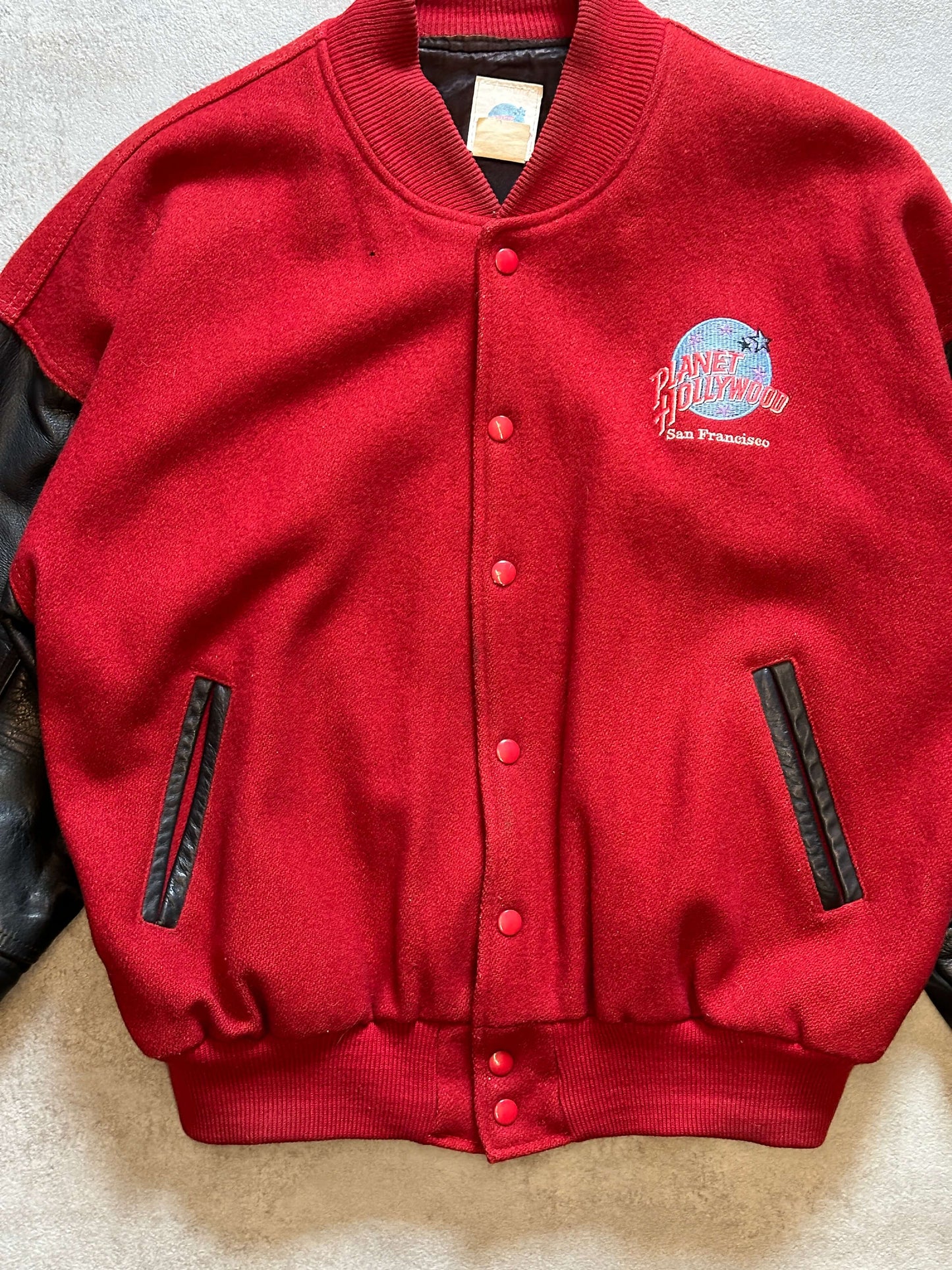 VINTAGE PLANET HOLLYWOOD VARSITY JACKET - LARGE