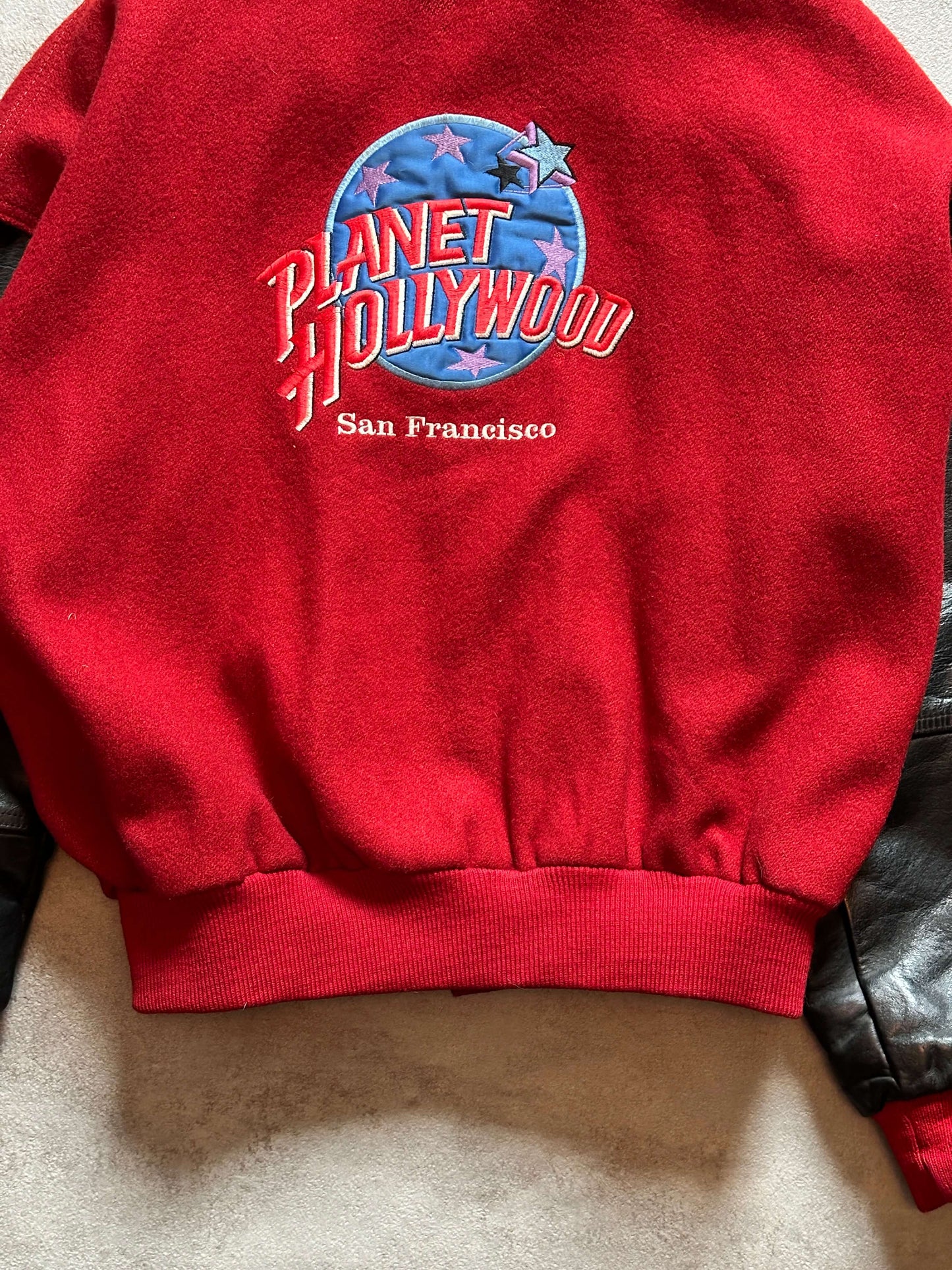 VINTAGE PLANET HOLLYWOOD VARSITY JACKET - LARGE