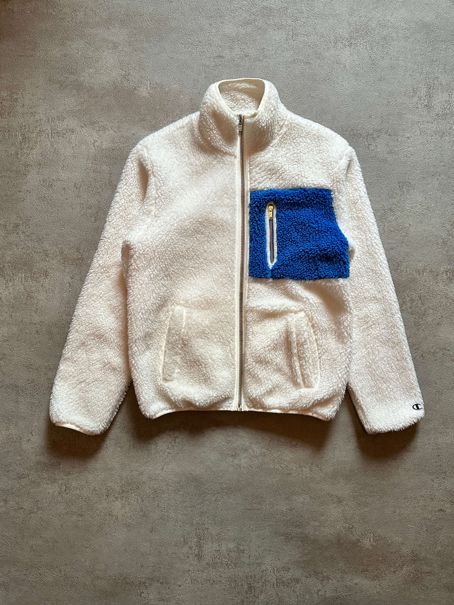 CHAMPION WOOD WOOD SHERPA FLEECE JACKET - SMALL