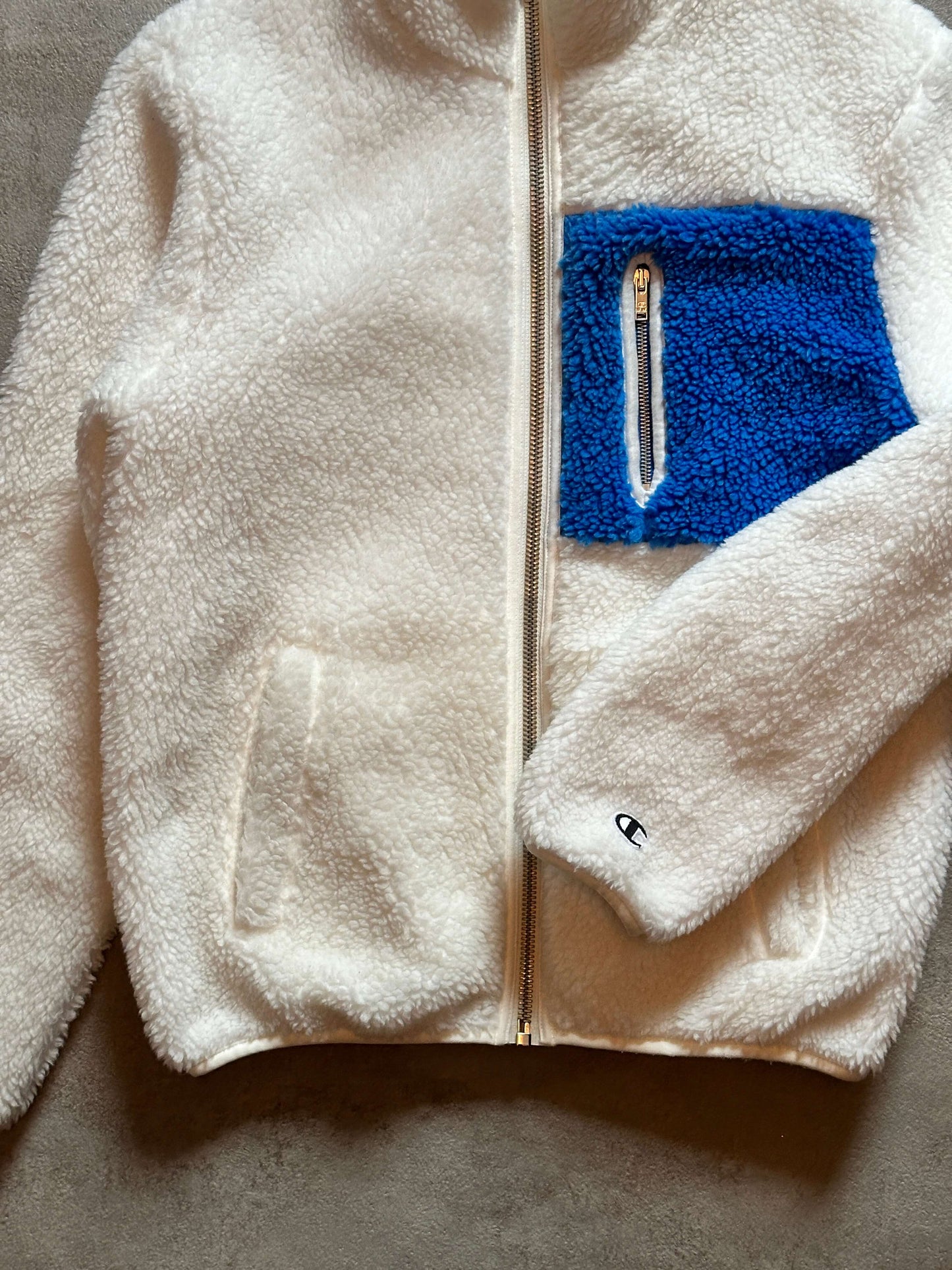 CHAMPION WOOD WOOD SHERPA FLEECE JACKET - SMALL