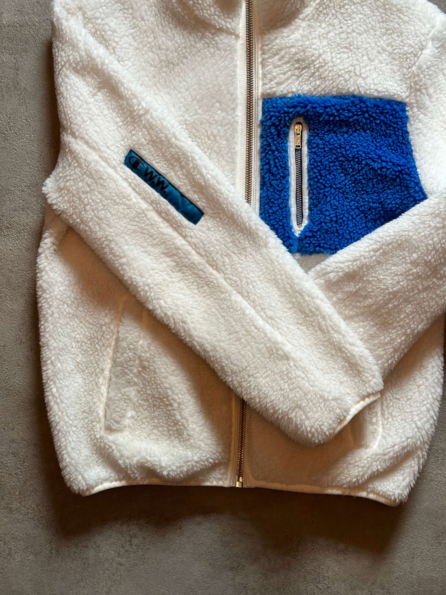 CHAMPION WOOD WOOD SHERPA FLEECE JACKET - SMALL