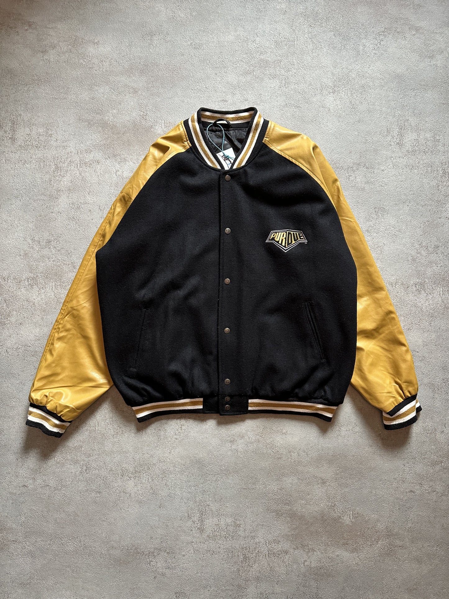 VINTAGE PURDUE UNIVERSITY VARSITY JACKET - XXLARGE