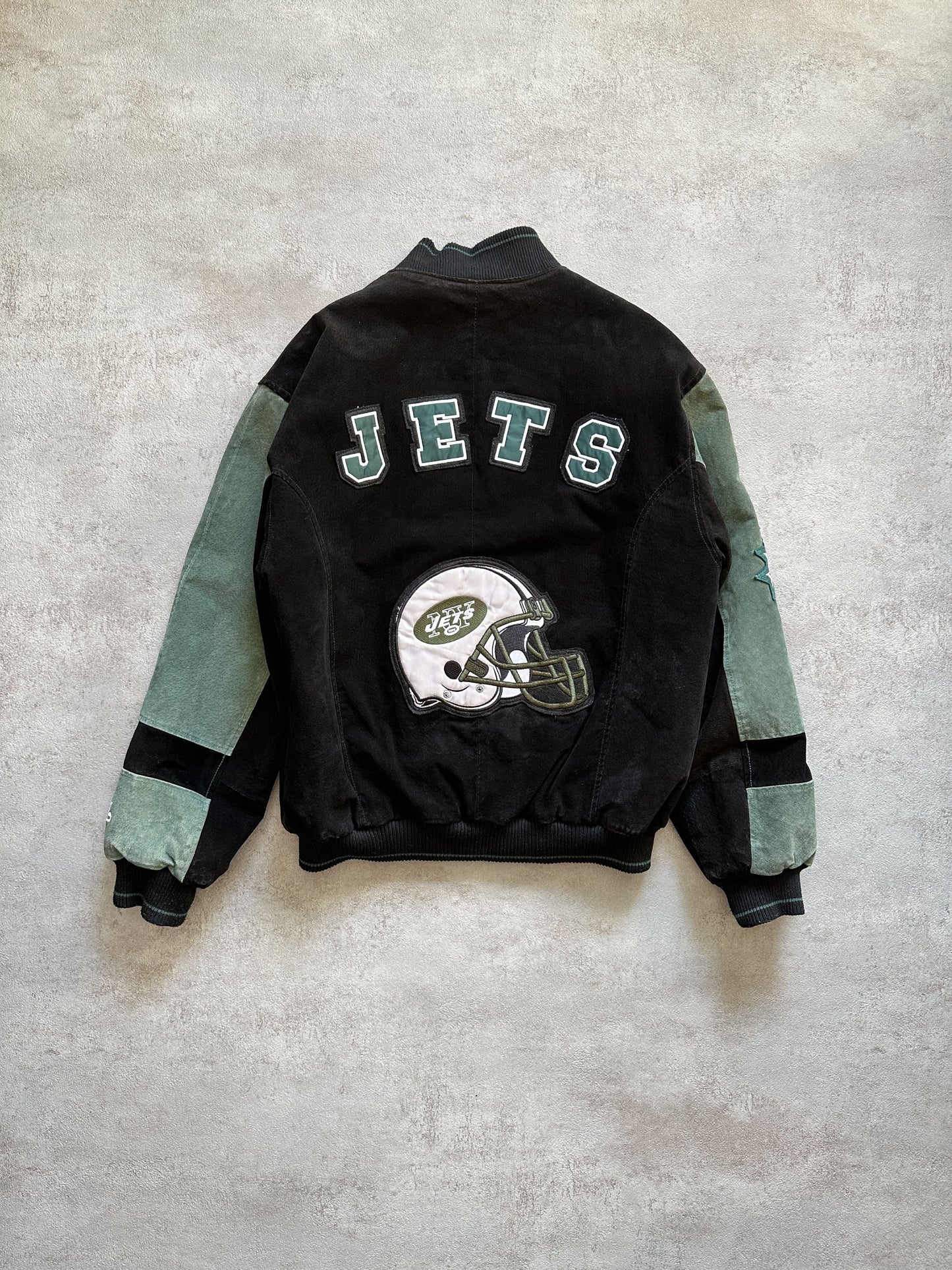 VINTAGE NEW YORK JETS SUEDE JACKET - MEDIUM