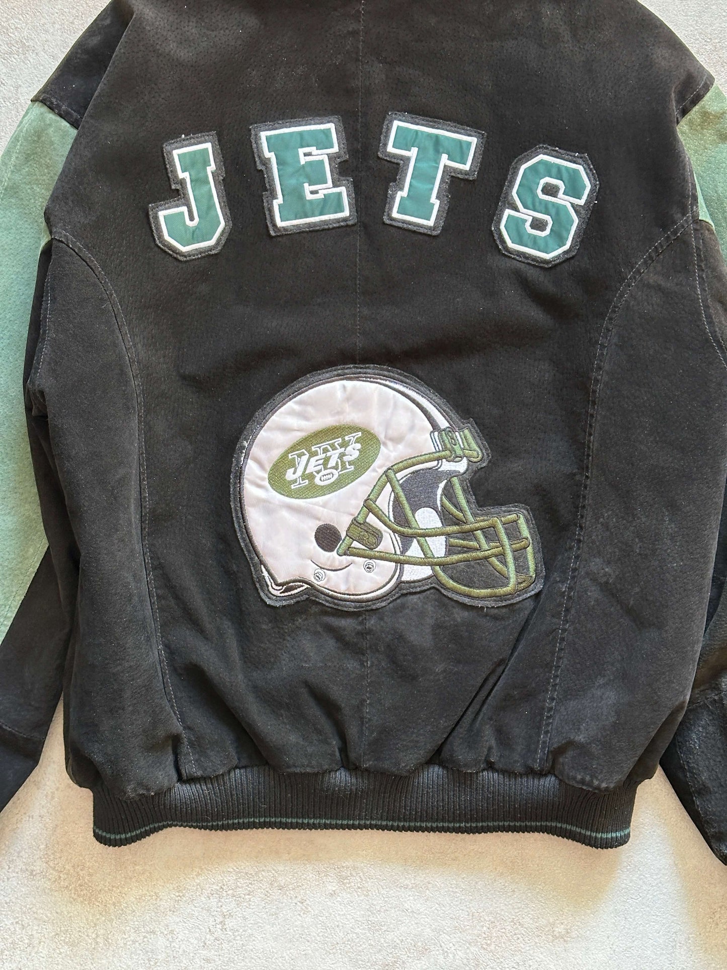VINTAGE NEW YORK JETS SUEDE JACKET - MEDIUM