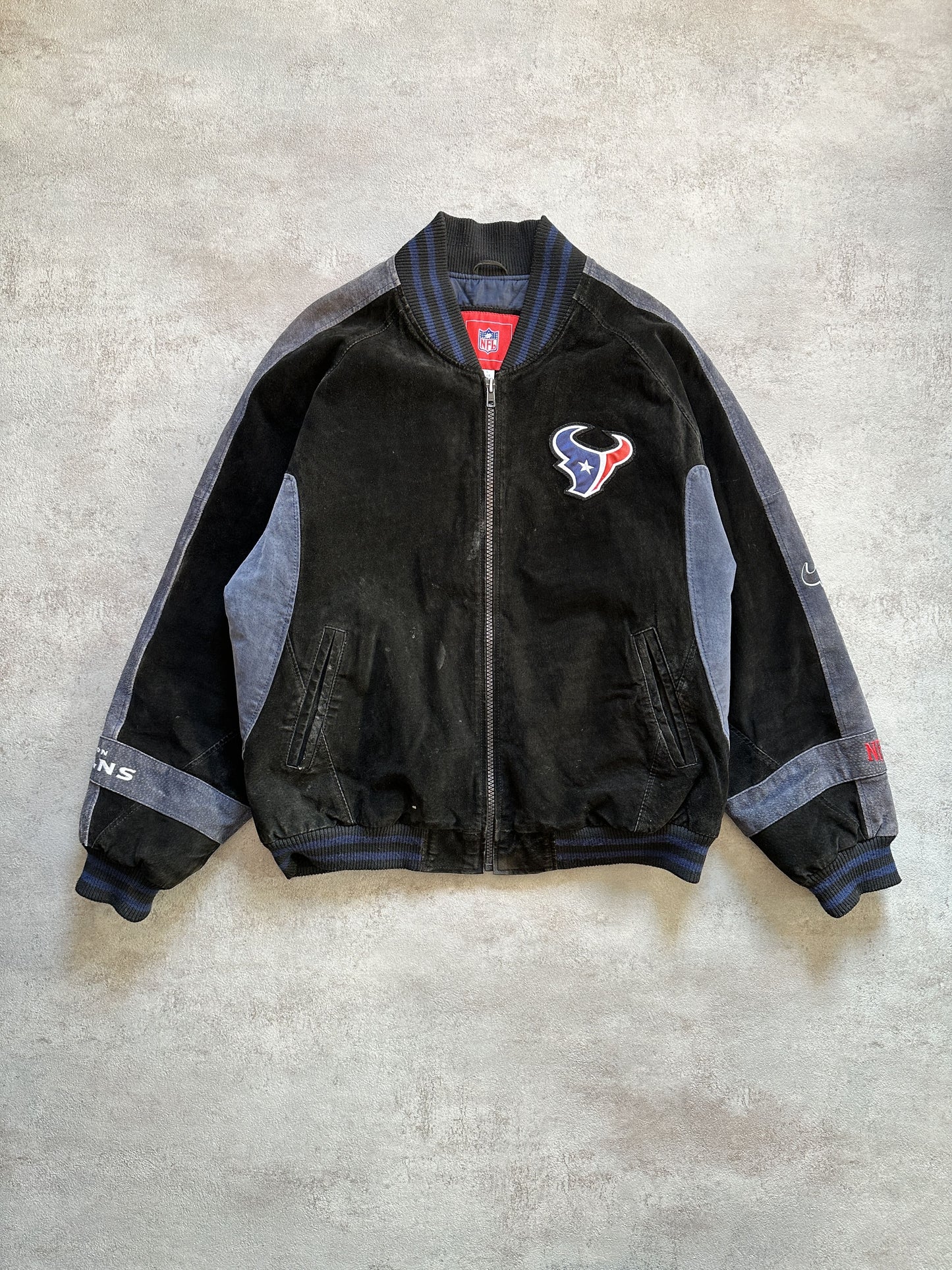 VINTAGE HOUSTON TEXANS SUEDE JACKET - LARGE