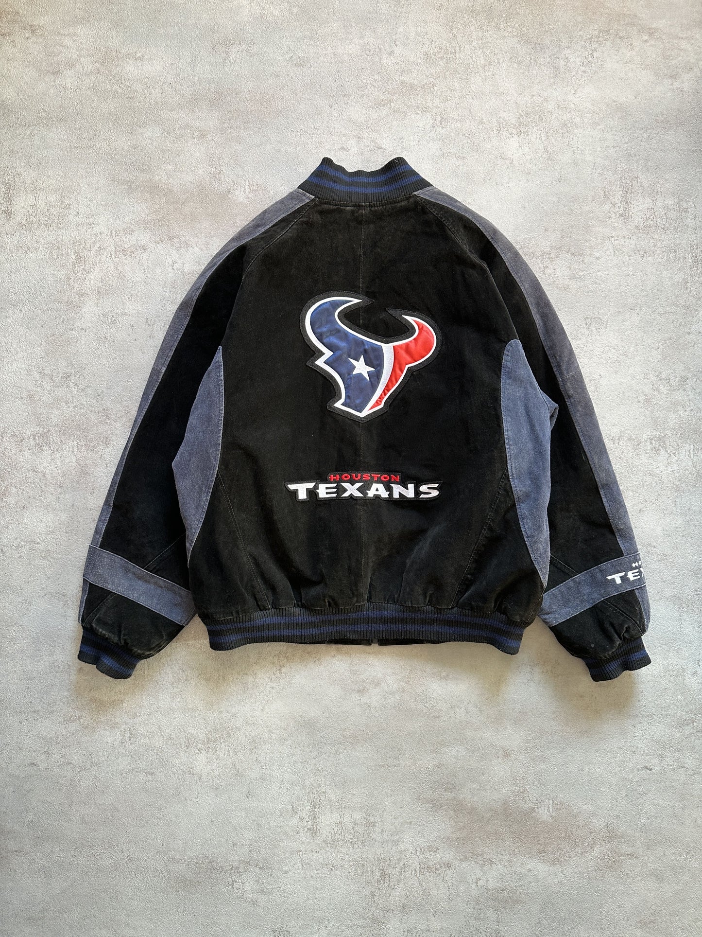 VINTAGE HOUSTON TEXANS SUEDE JACKET - LARGE