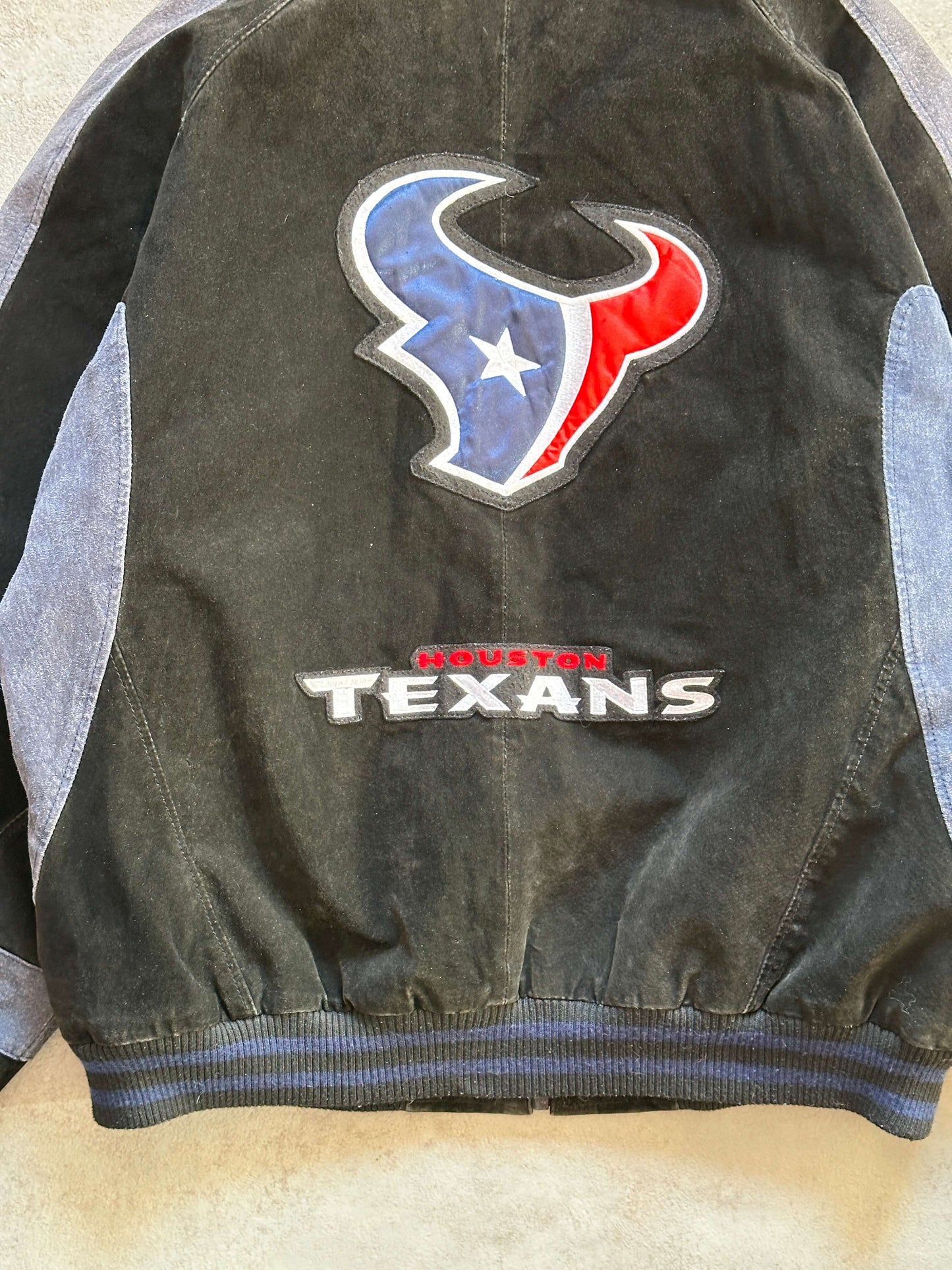 VINTAGE HOUSTON TEXANS SUEDE JACKET - LARGE