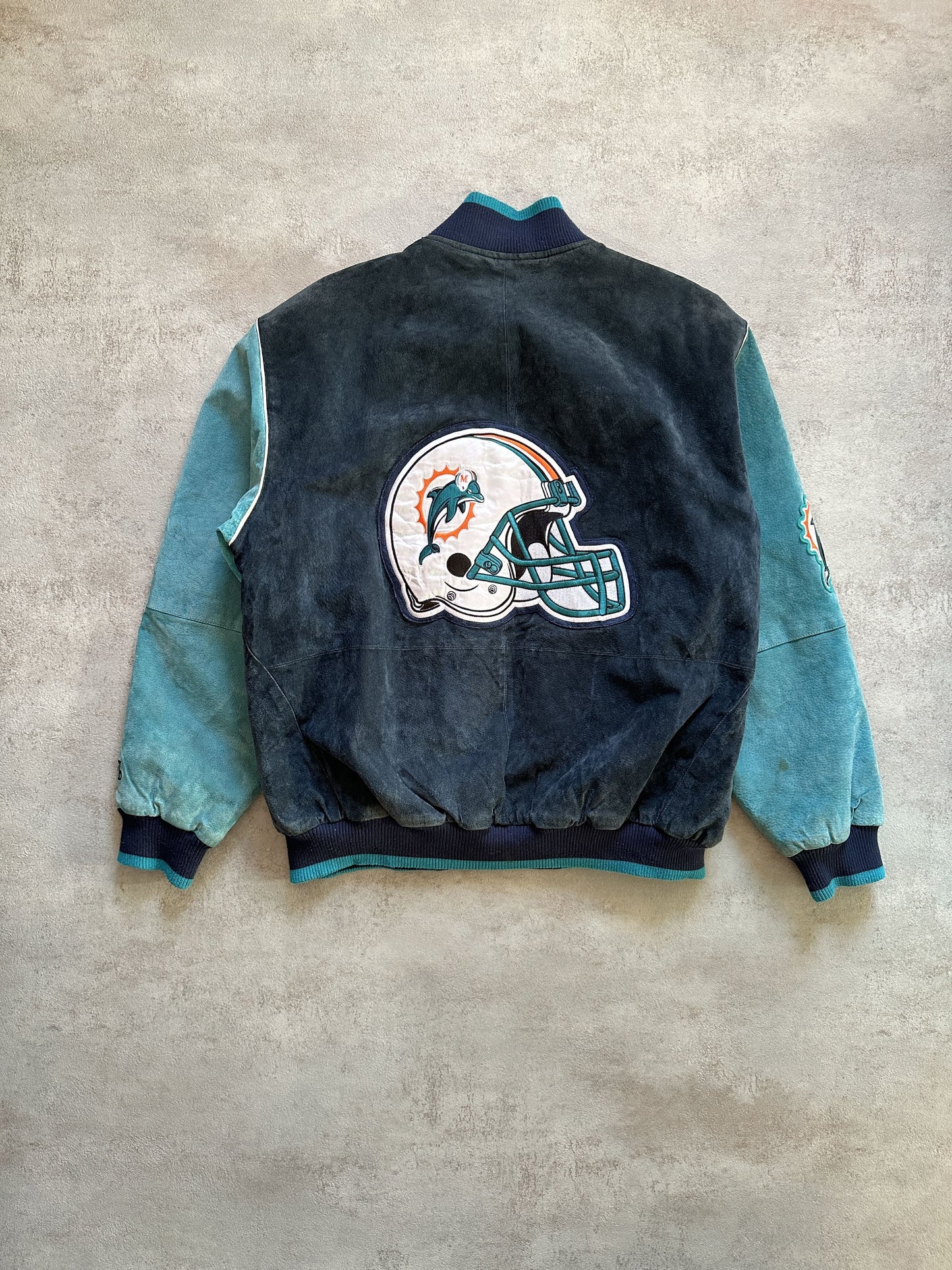 VINTAGE MIAMI DOLPHINS SUEDE JACKET - XLARGE
